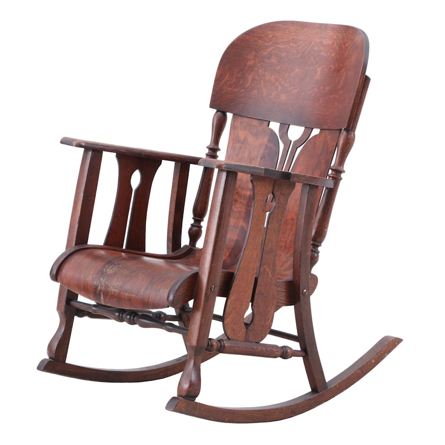 Early 20th Century Mission Rocking Chair by Wisconsin Chair Co. in Oak