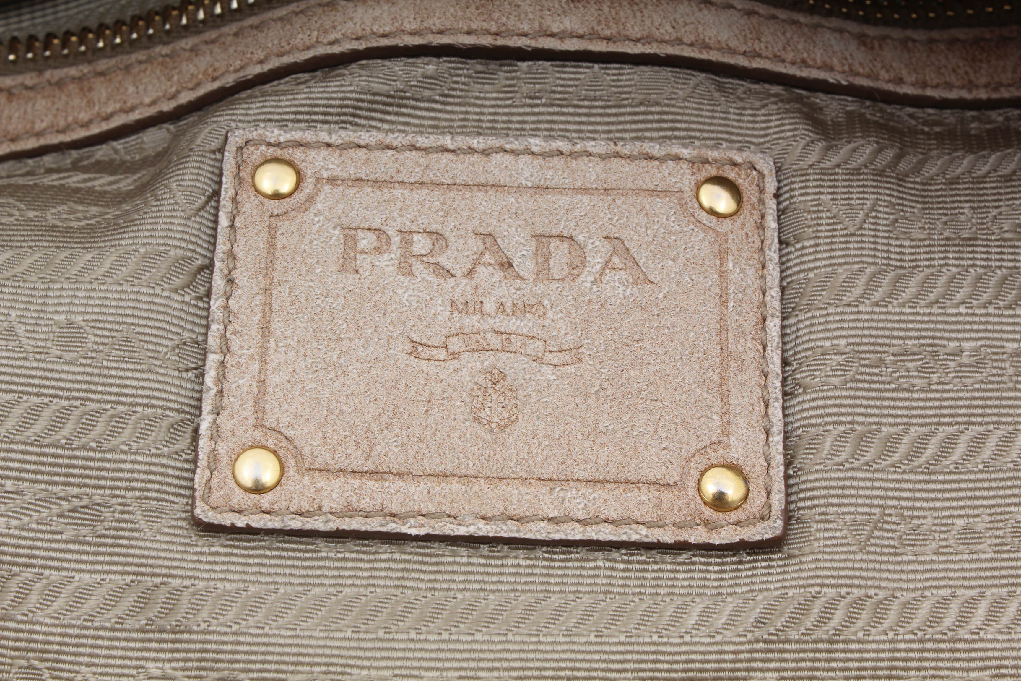 PRADA Cervo Antik Deerskin Sacca 2 Manici Hobo Bag in Quarzo Sfumato