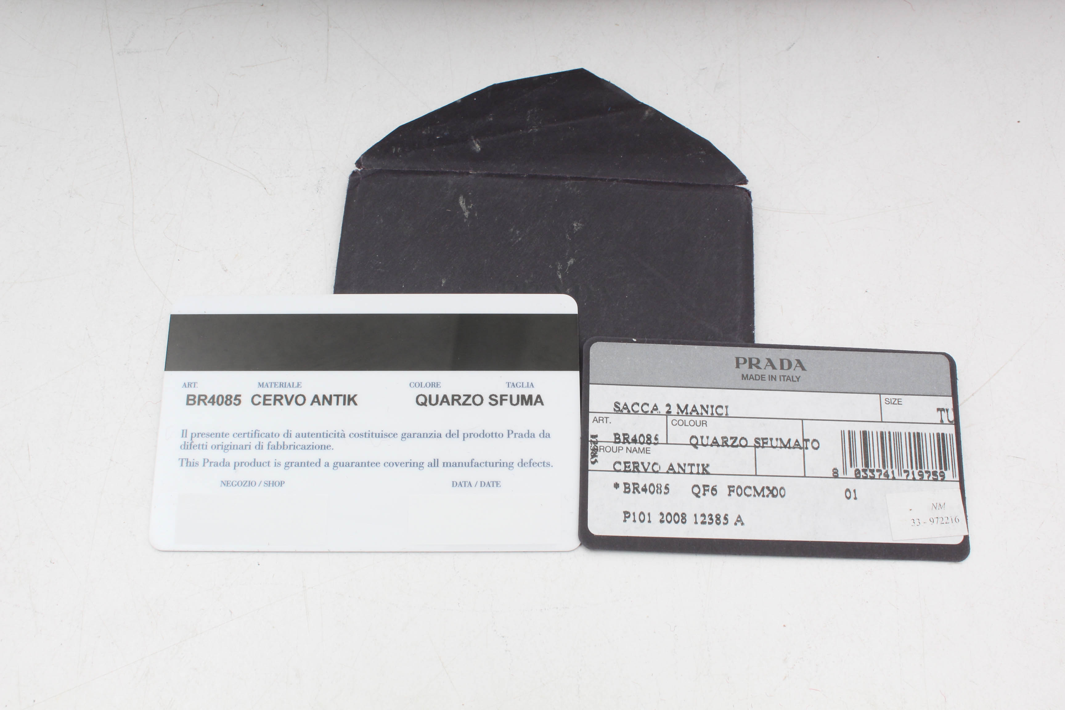 PRADA Cervo Antik Deerskin Sacca 2 Manici Hobo Bag in Quarzo Sfumato