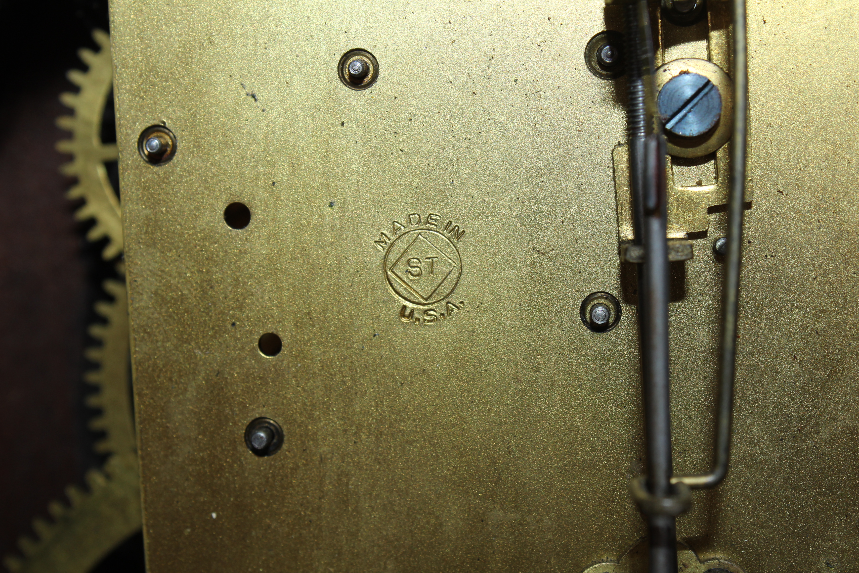 Vintage Seth Thomas Wood Tambour Mantel Clock