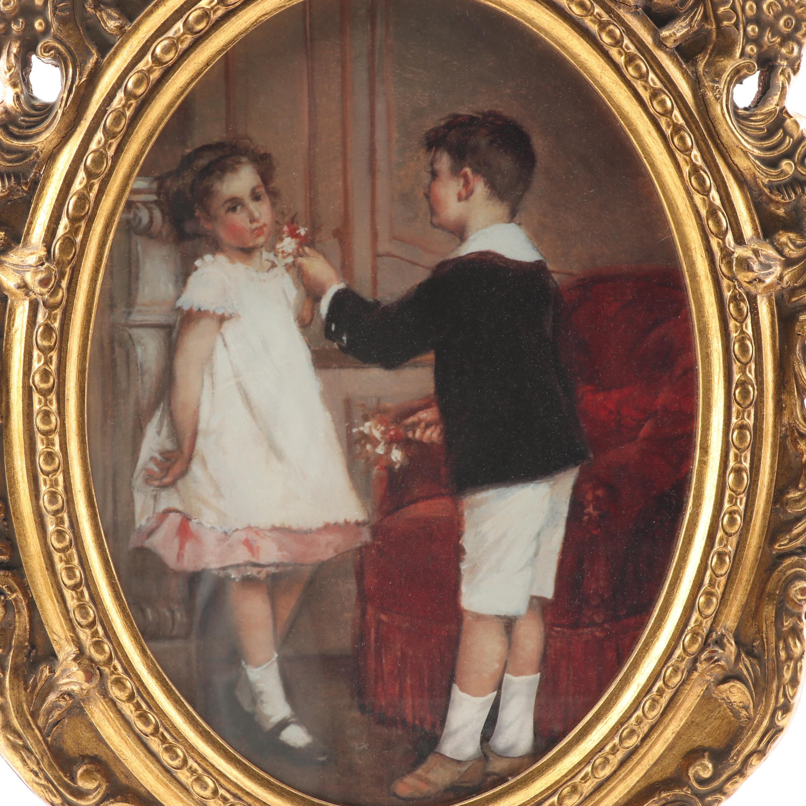 Offset Lithograph after Albert Roosenboom ''Her First Bouquet''