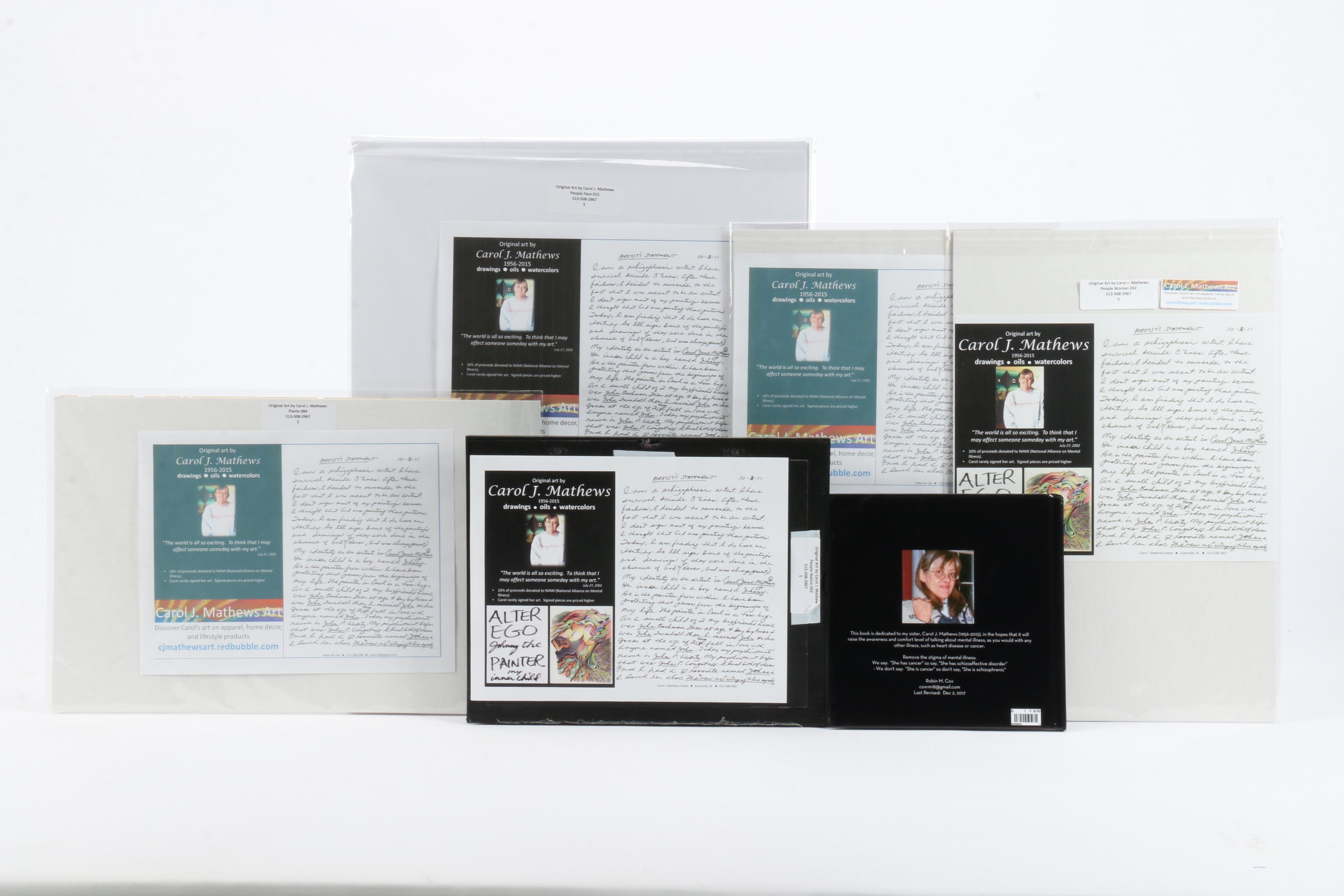 Carol Mathews Assorted Drawings Plus Book "Carol's Story"