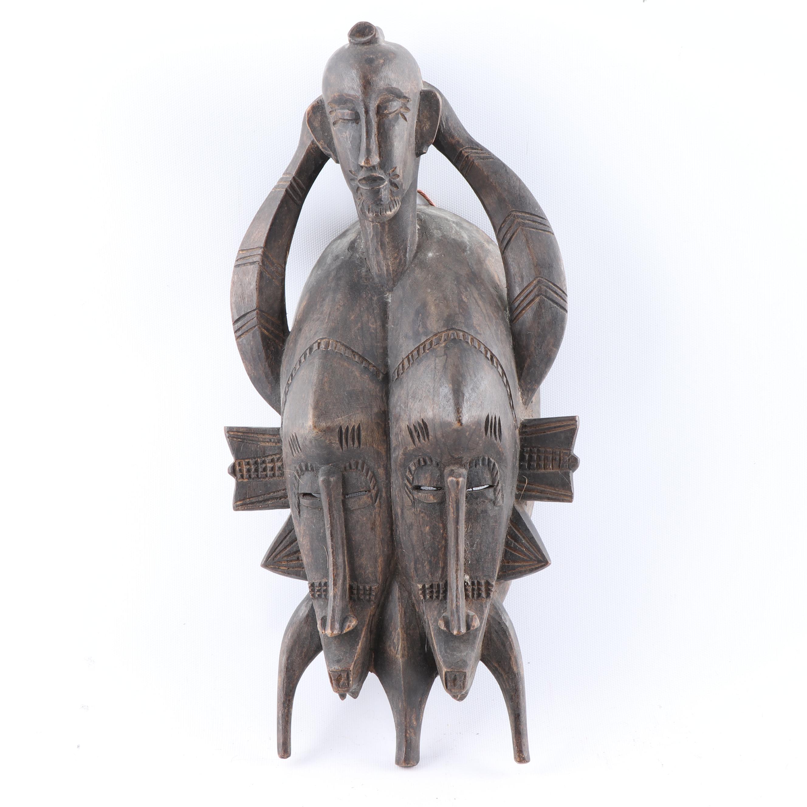West and Central African Masks Featuring Senufo Kpelie Double Mask