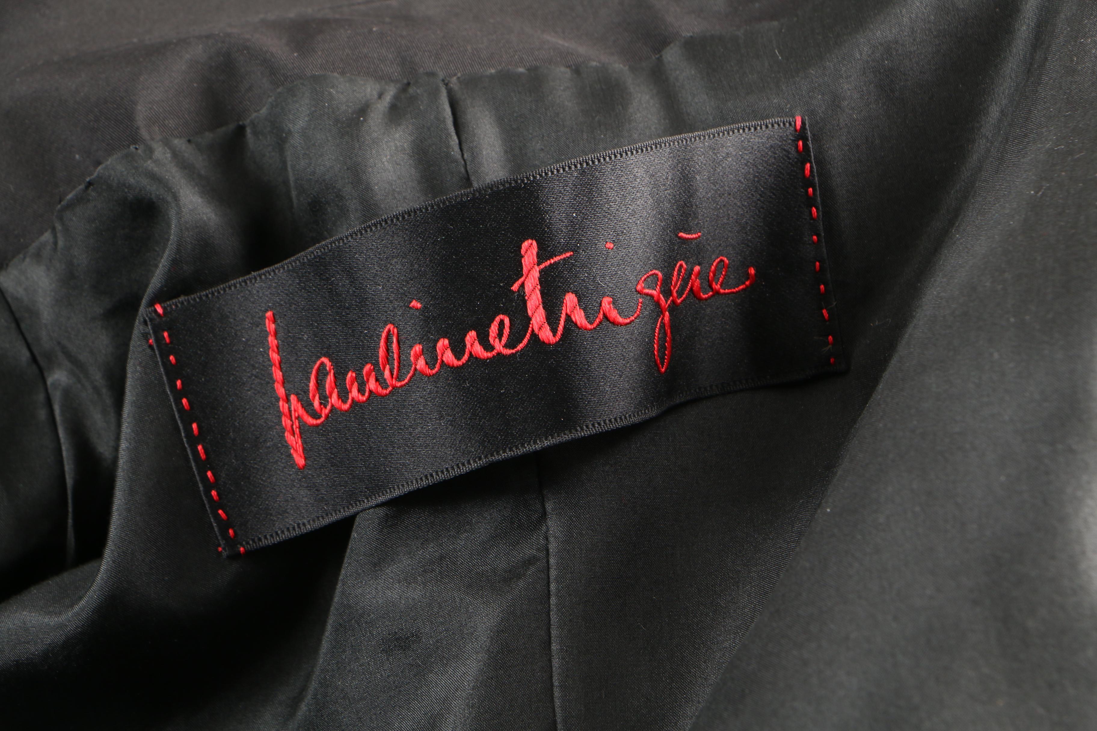 Pauline Trigère Black Polyester Rain Coat, Mid to Late 1950s Vintage Couture