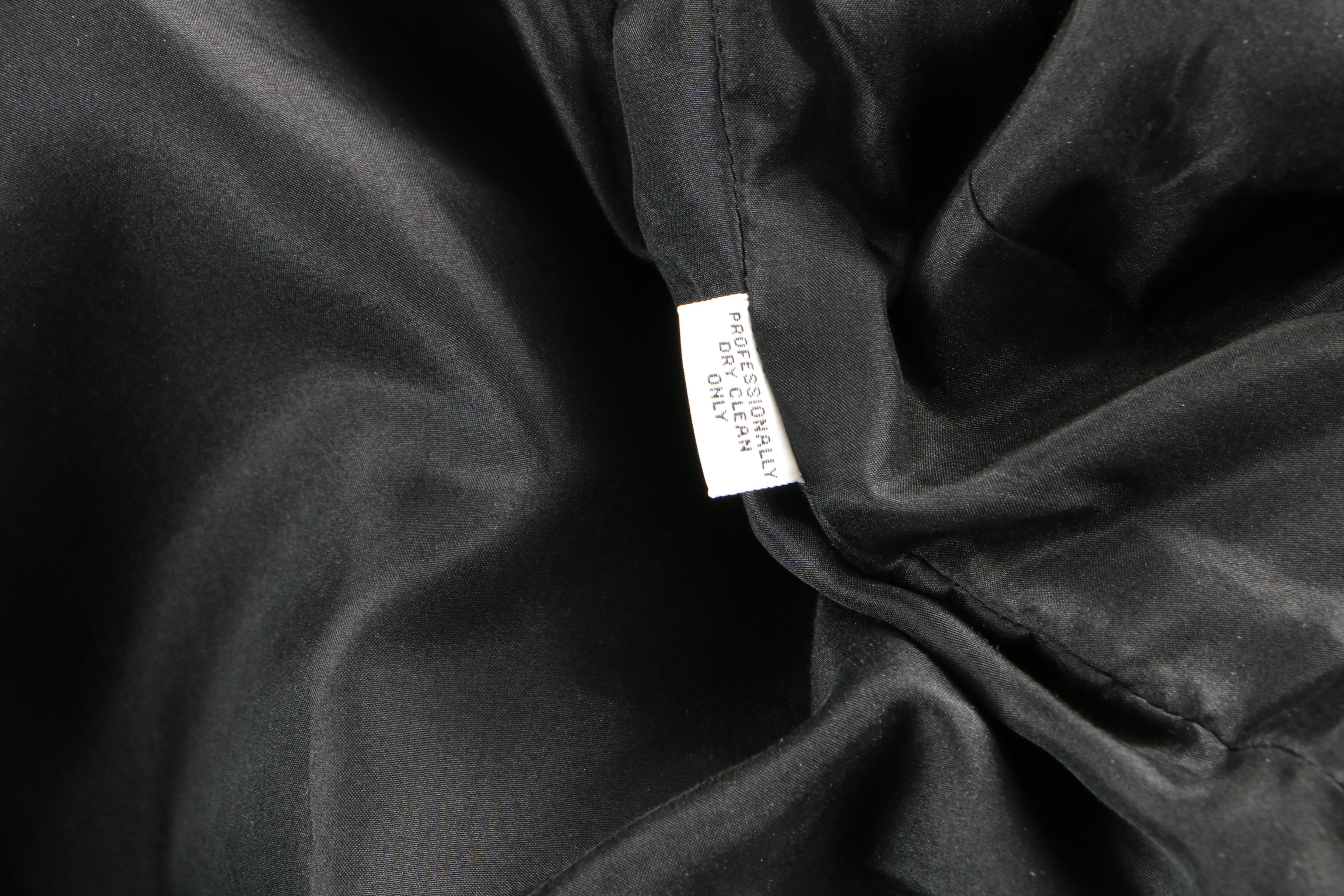 Pauline Trigère Black Polyester Rain Coat, Mid to Late 1950s Vintage Couture