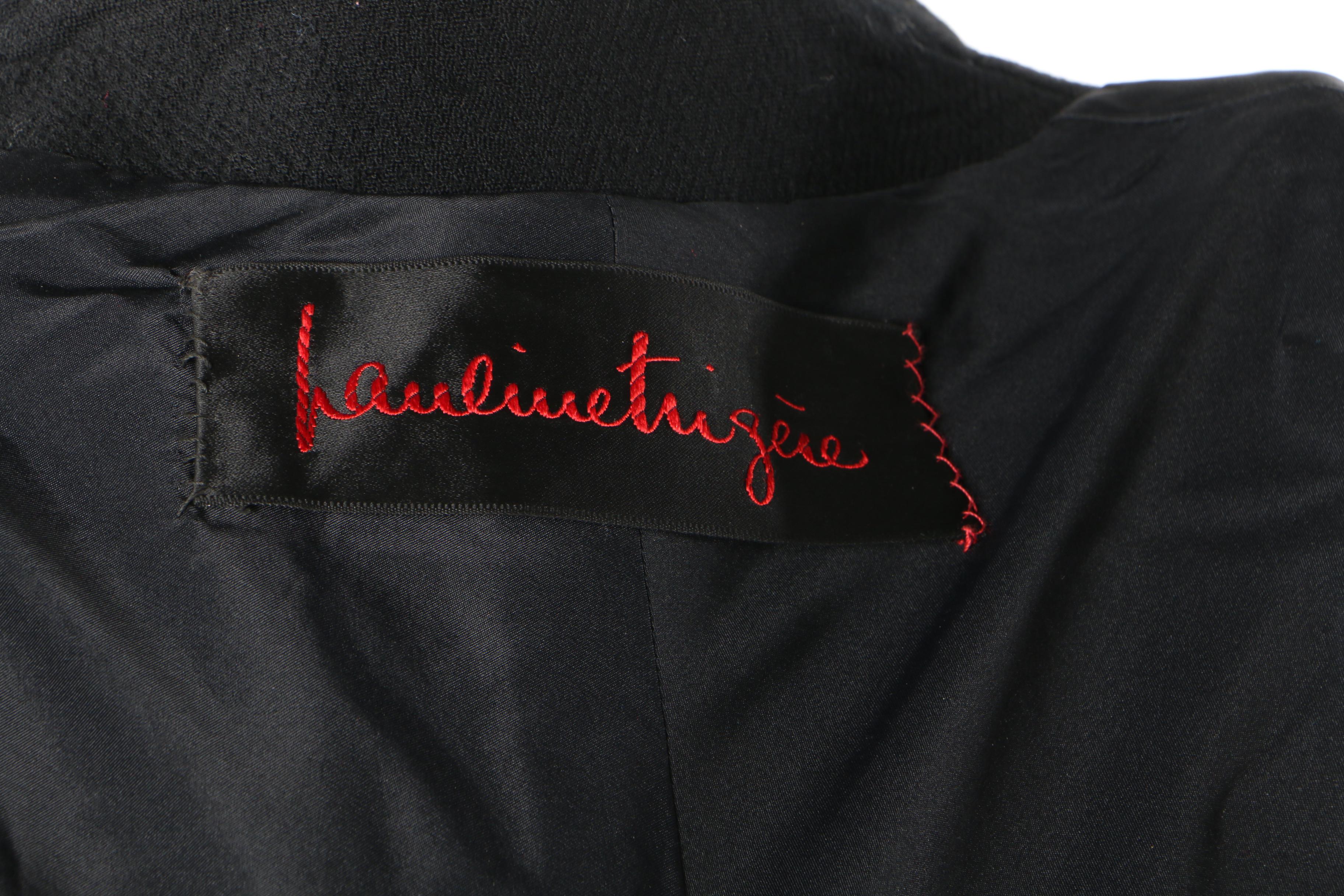 Pauline Trigère Black Wool Swing Coat, Mid to Late 1950s Vintage Couture