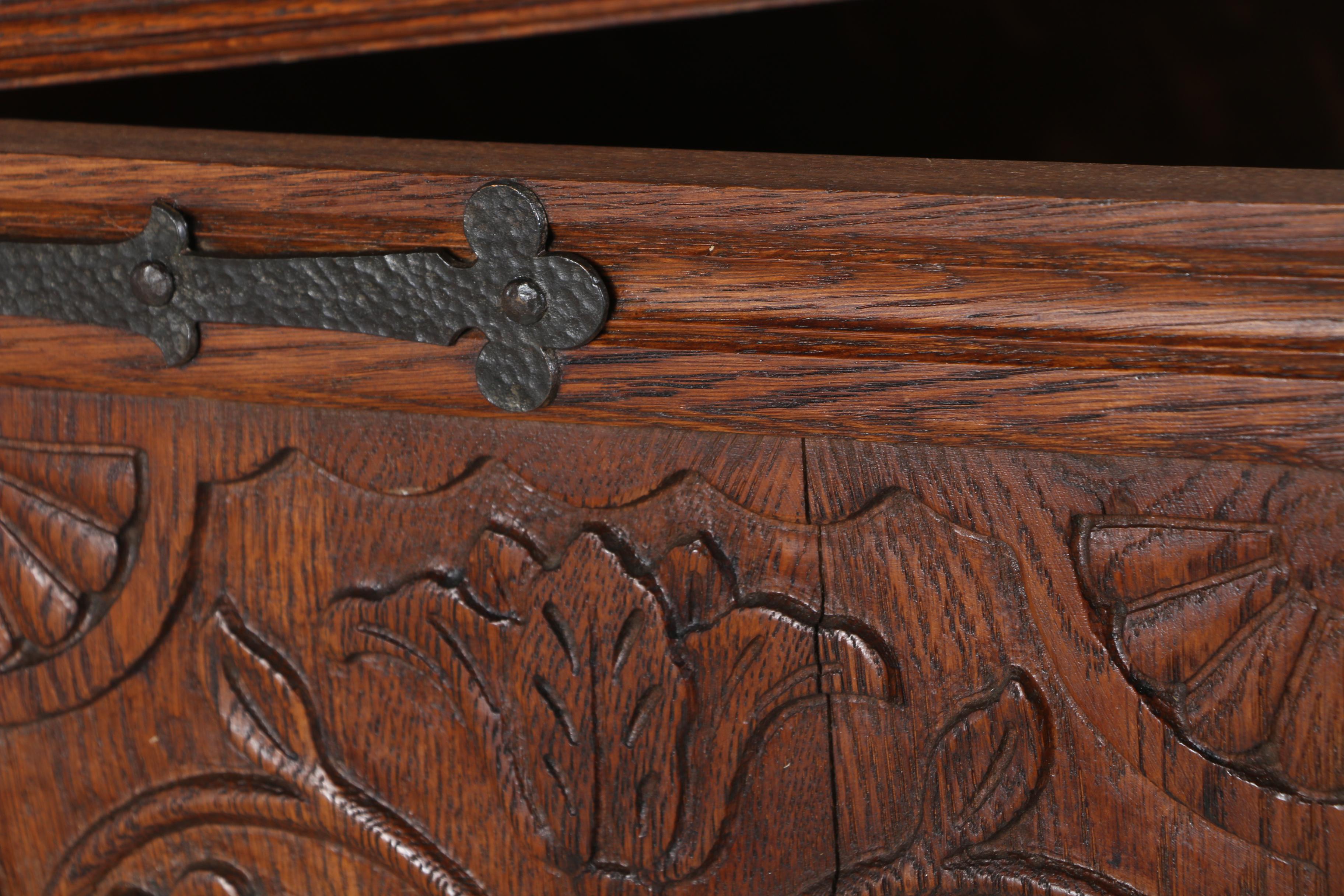 Jacobean Style Oak Cupboard by Sligh Furniture Co., Early 20th Century