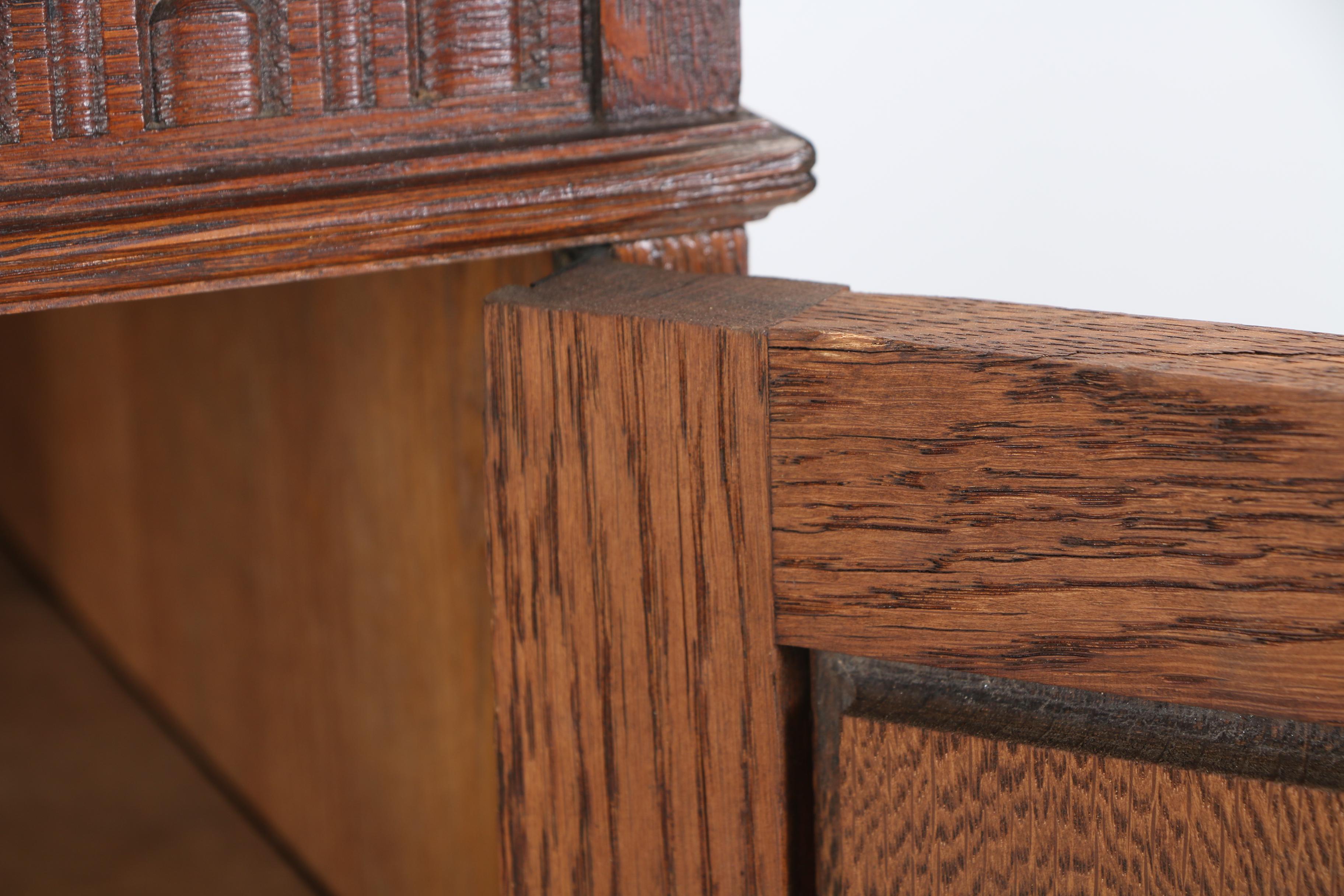 Jacobean Style Oak Cupboard by Sligh Furniture Co., Early 20th Century