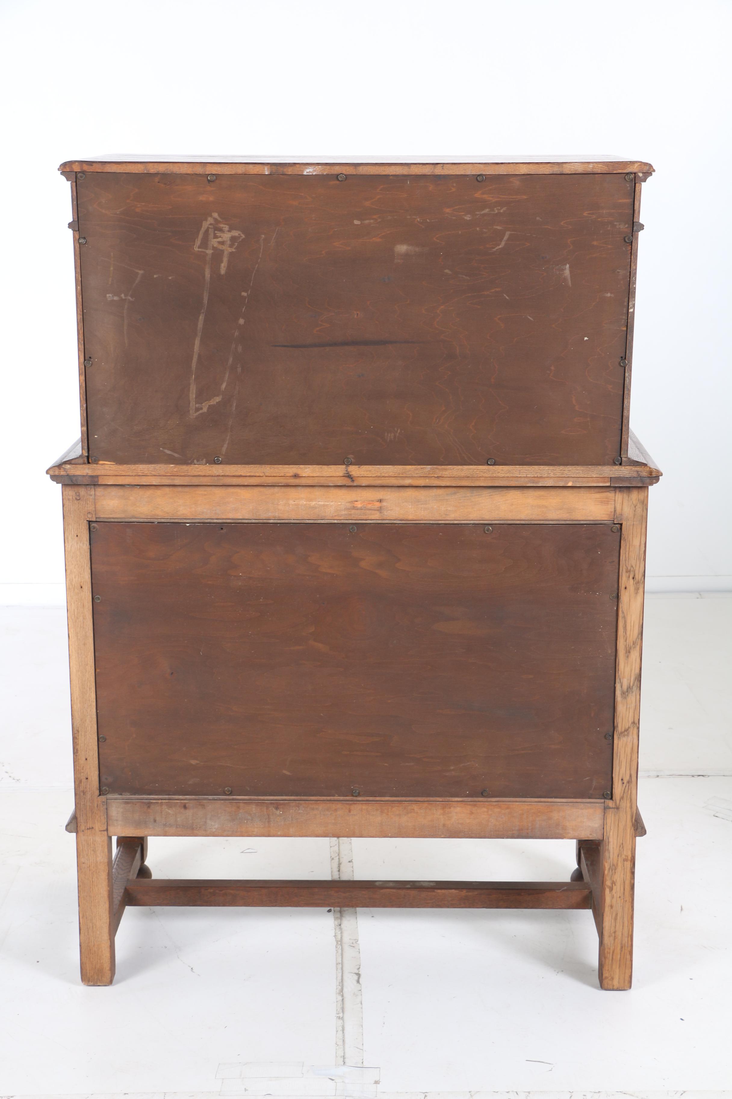 Jacobean Style Oak Cupboard by Sligh Furniture Co., Early 20th Century