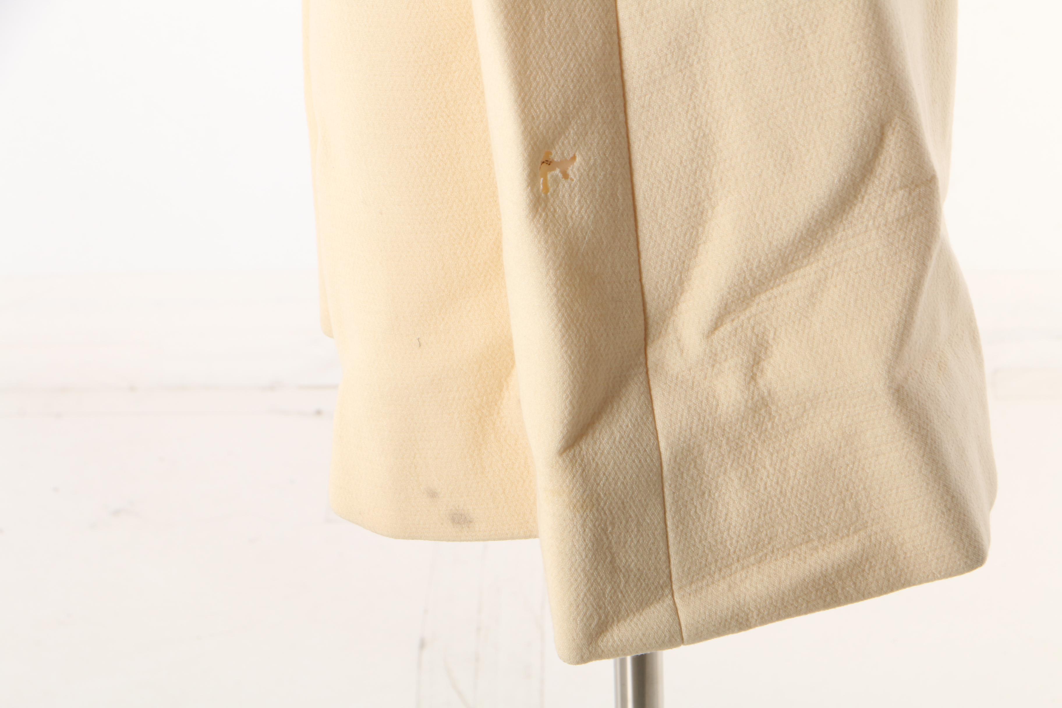 Pauline Trigère Ivory Wool Coat, Vintage Couture, Late 1950s Vintage Couture