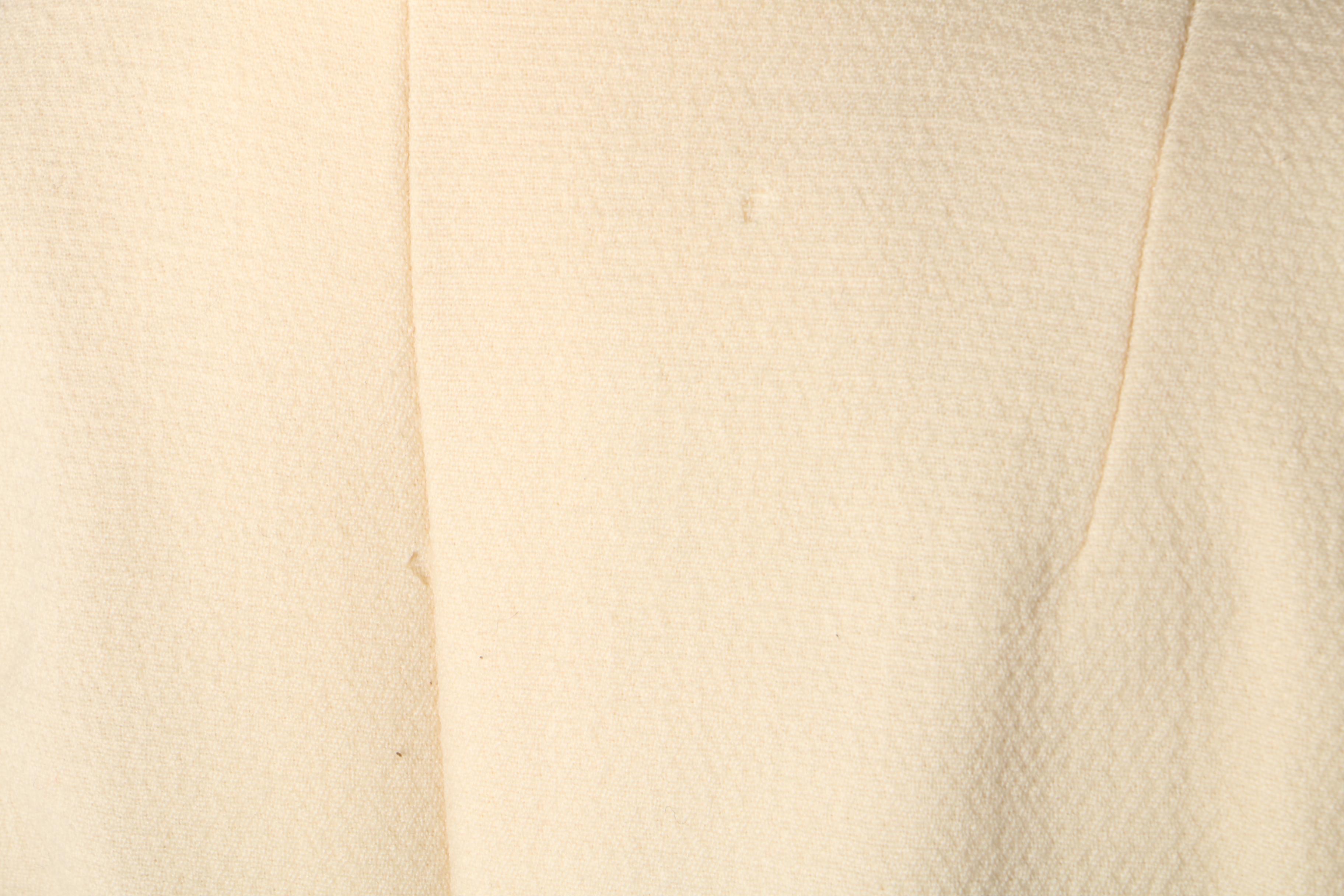 Pauline Trigère Ivory Wool Coat, Vintage Couture, Late 1950s Vintage Couture