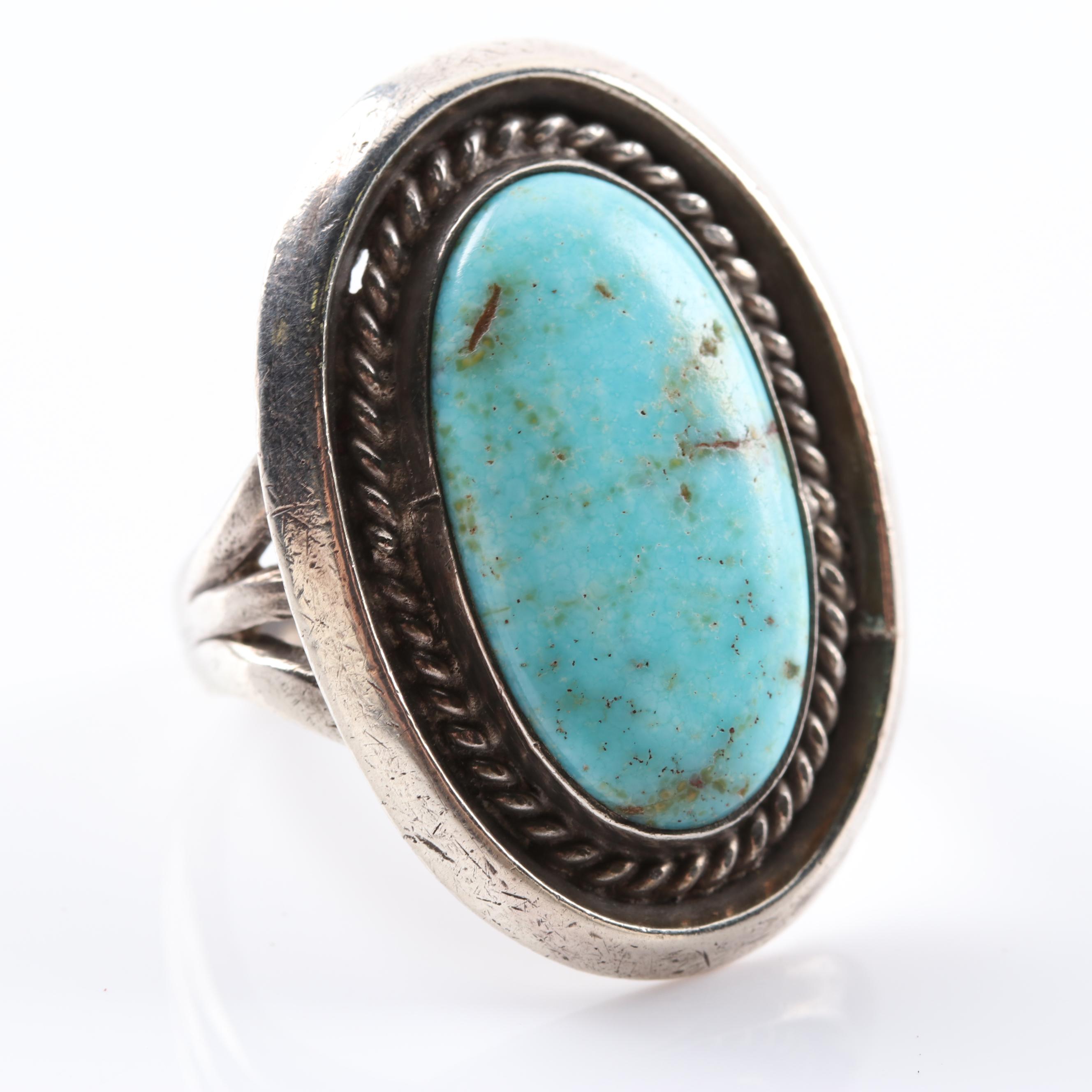 Sterling Silver Turquoise Mother Of Pearl Rings
