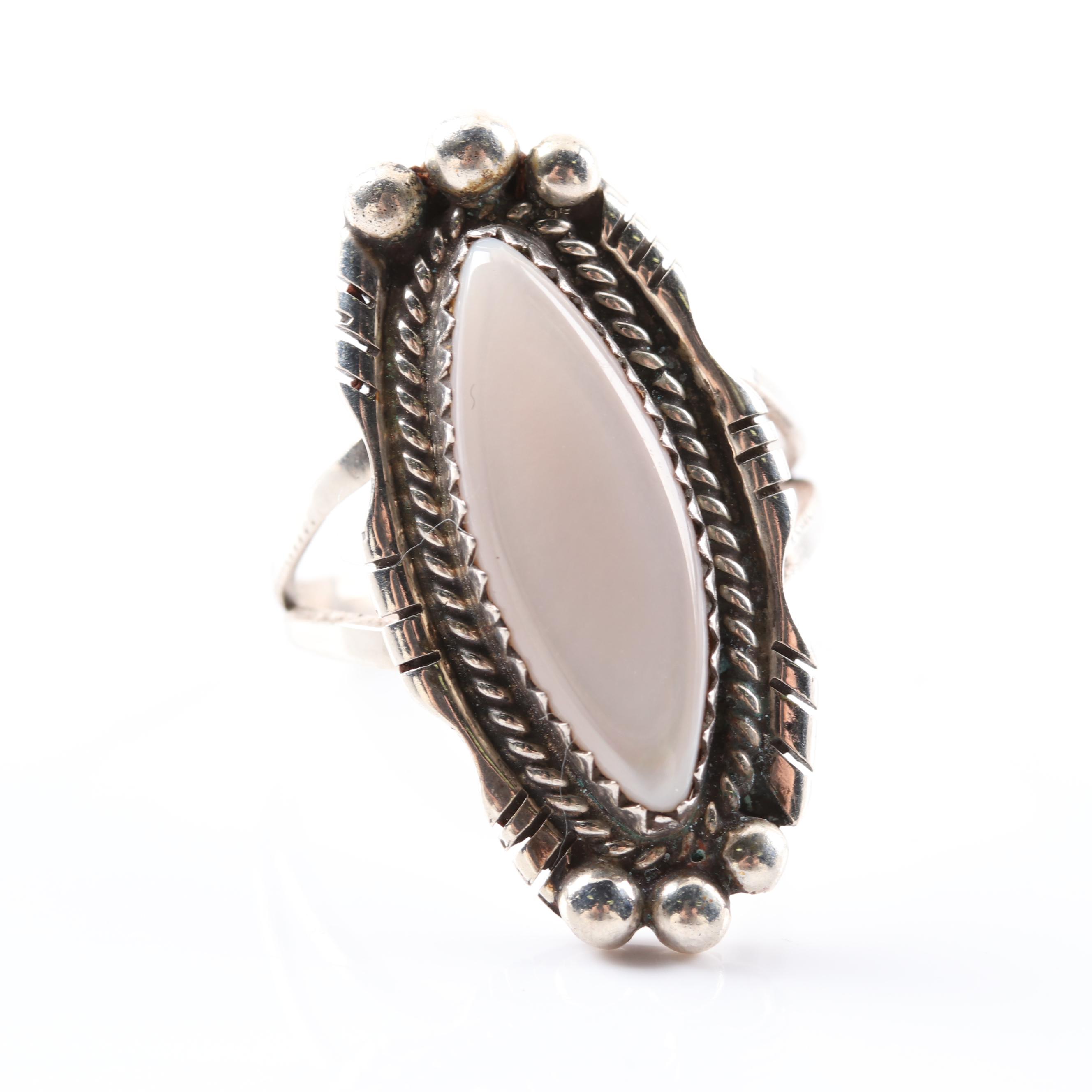 Sterling Silver Turquoise Mother Of Pearl Rings