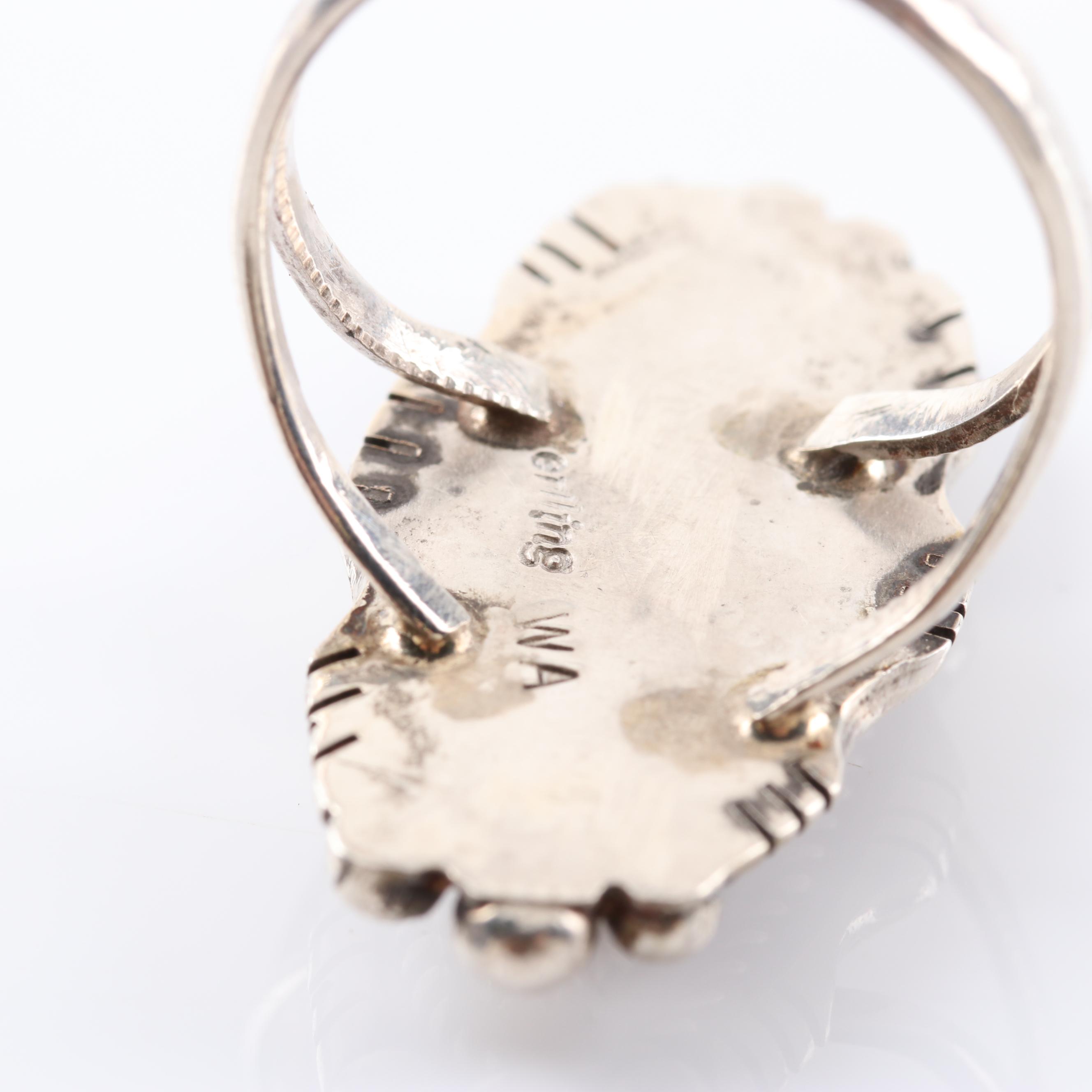 Sterling Silver Turquoise Mother Of Pearl Rings