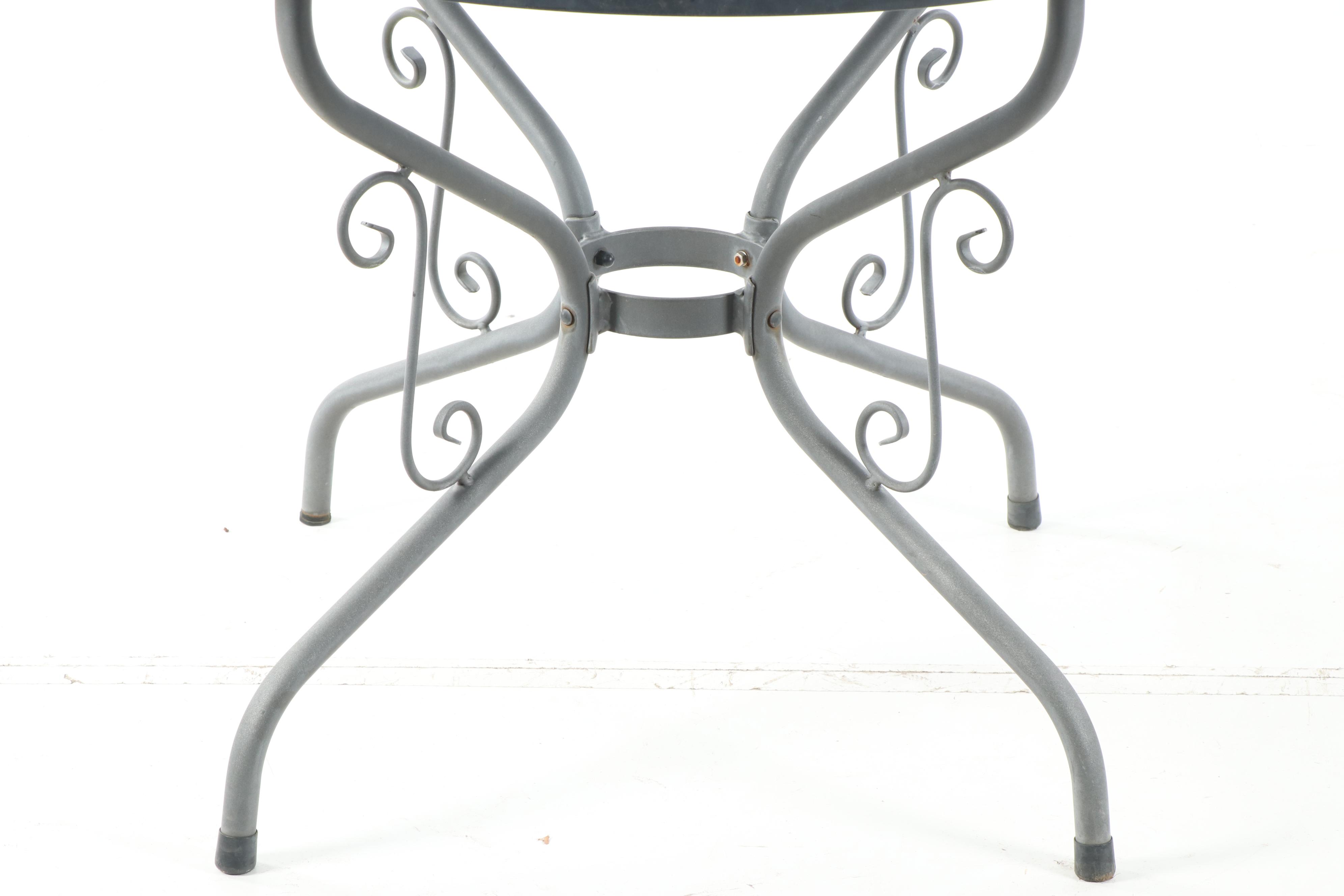 Metal Mesh Table and Chairs Patio Set