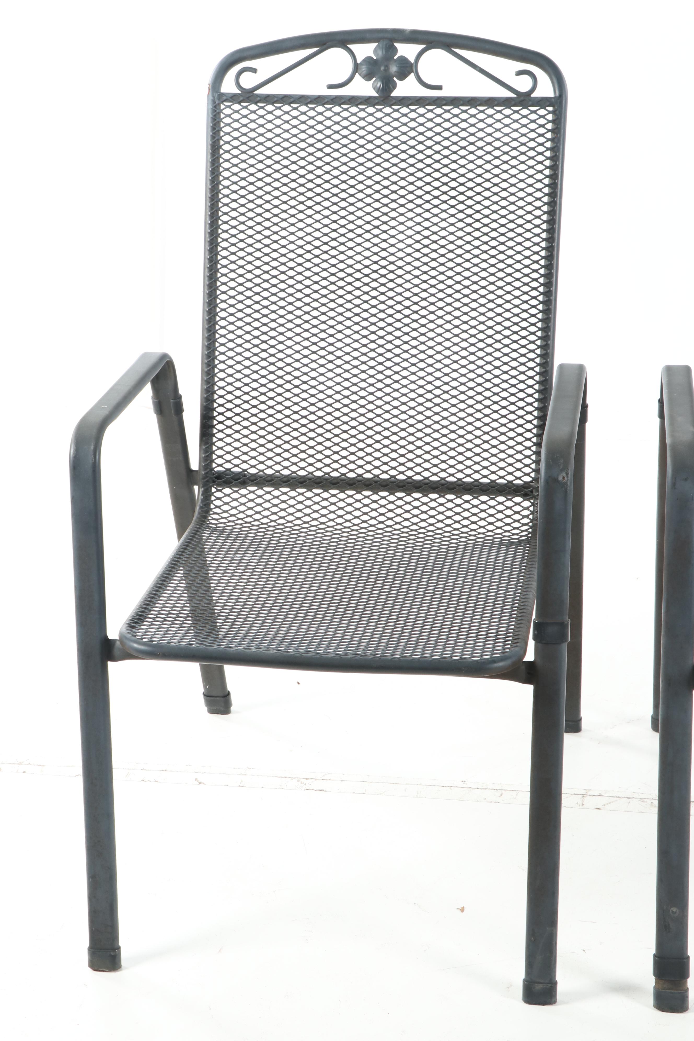 Metal Mesh Table and Chairs Patio Set