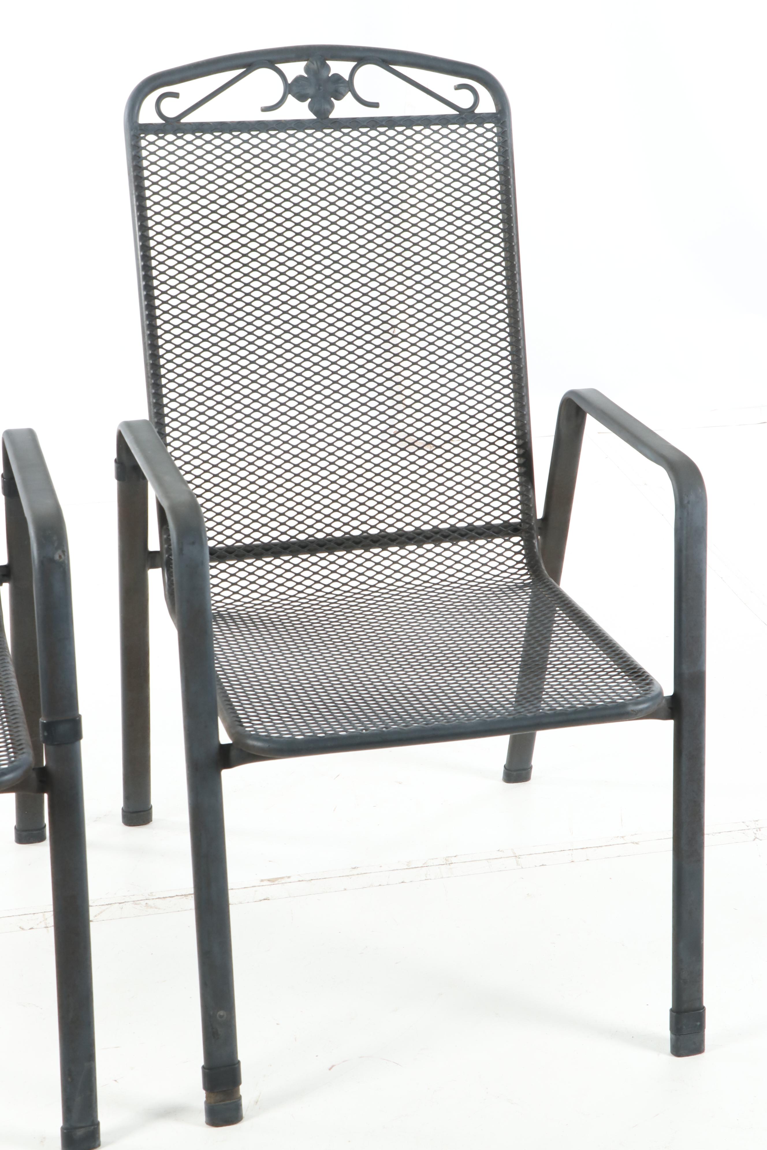 Metal Mesh Table and Chairs Patio Set