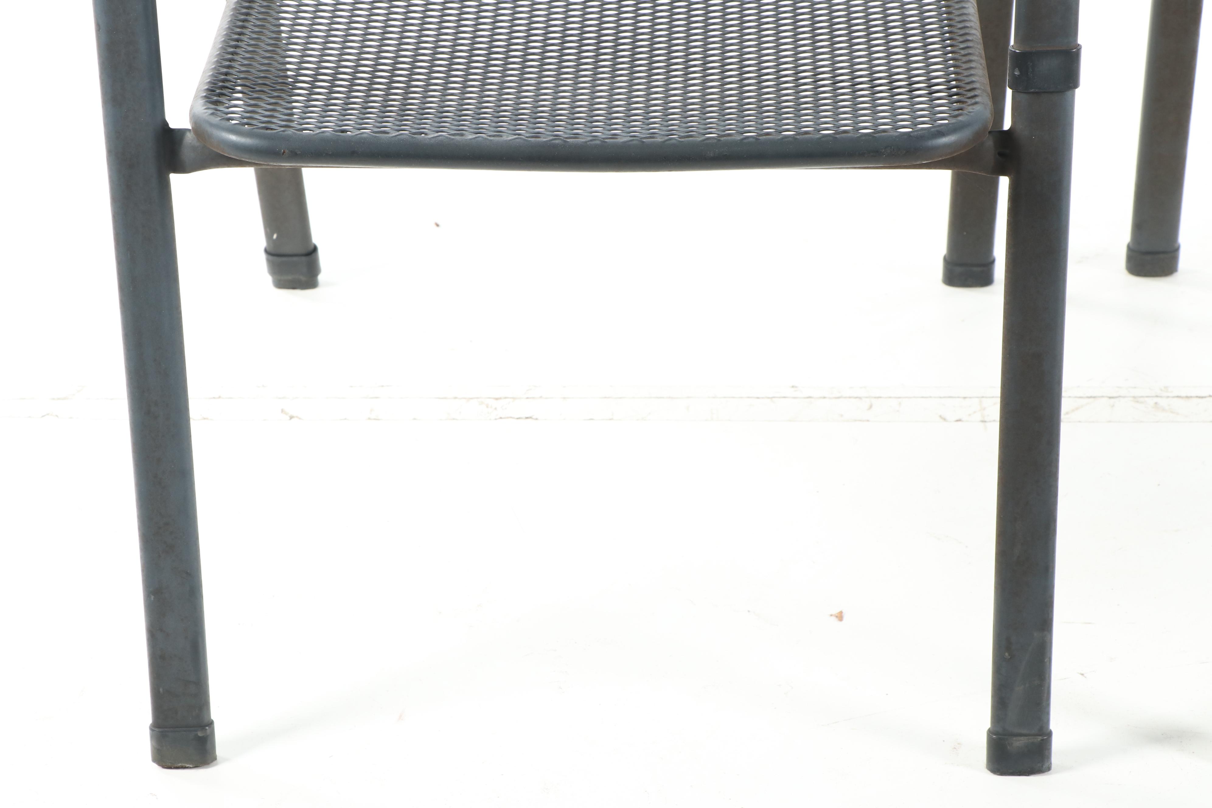 Metal Mesh Table and Chairs Patio Set