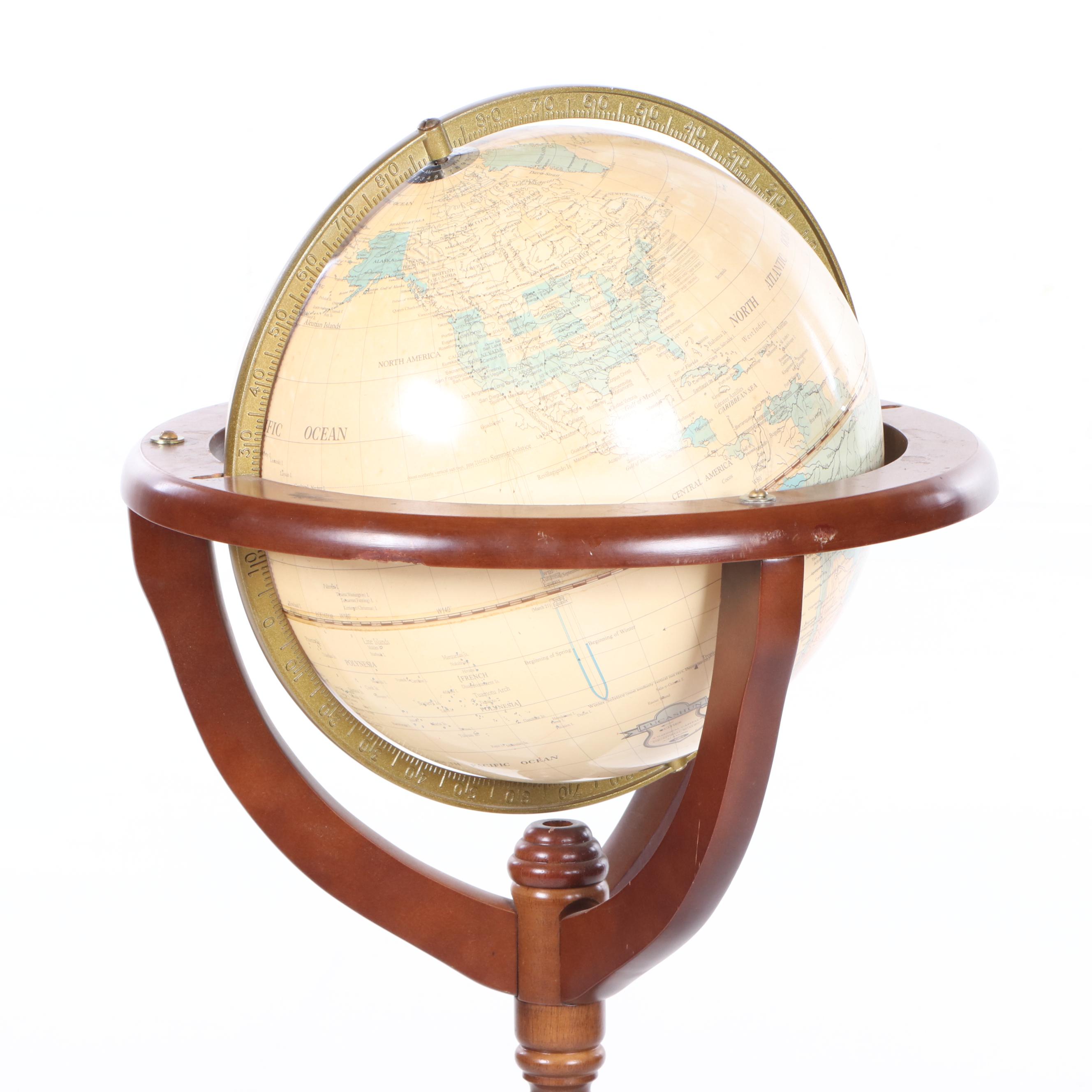 Fucashun World Globe in Wooden Floor Stand
