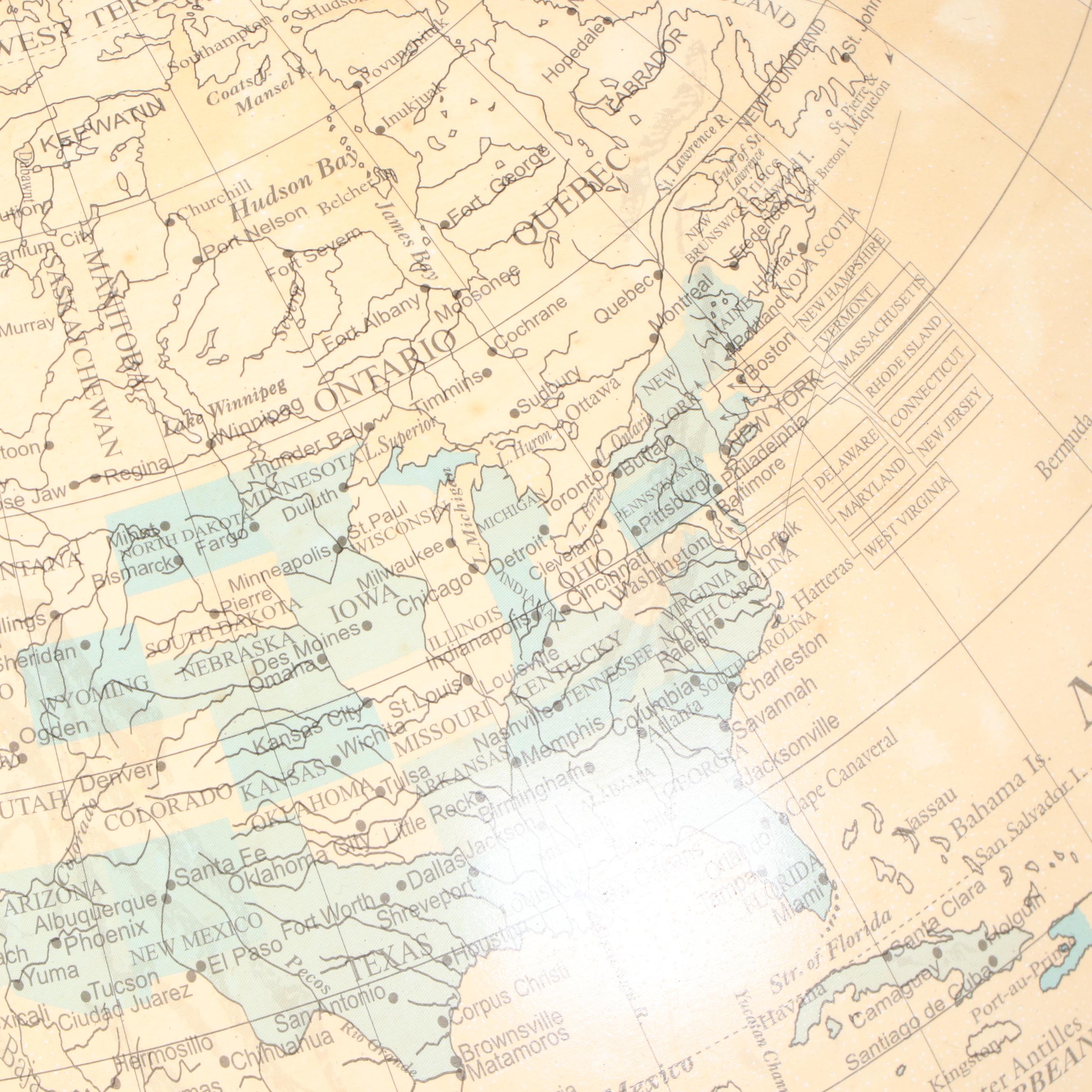 Fucashun World Globe in Wooden Floor Stand