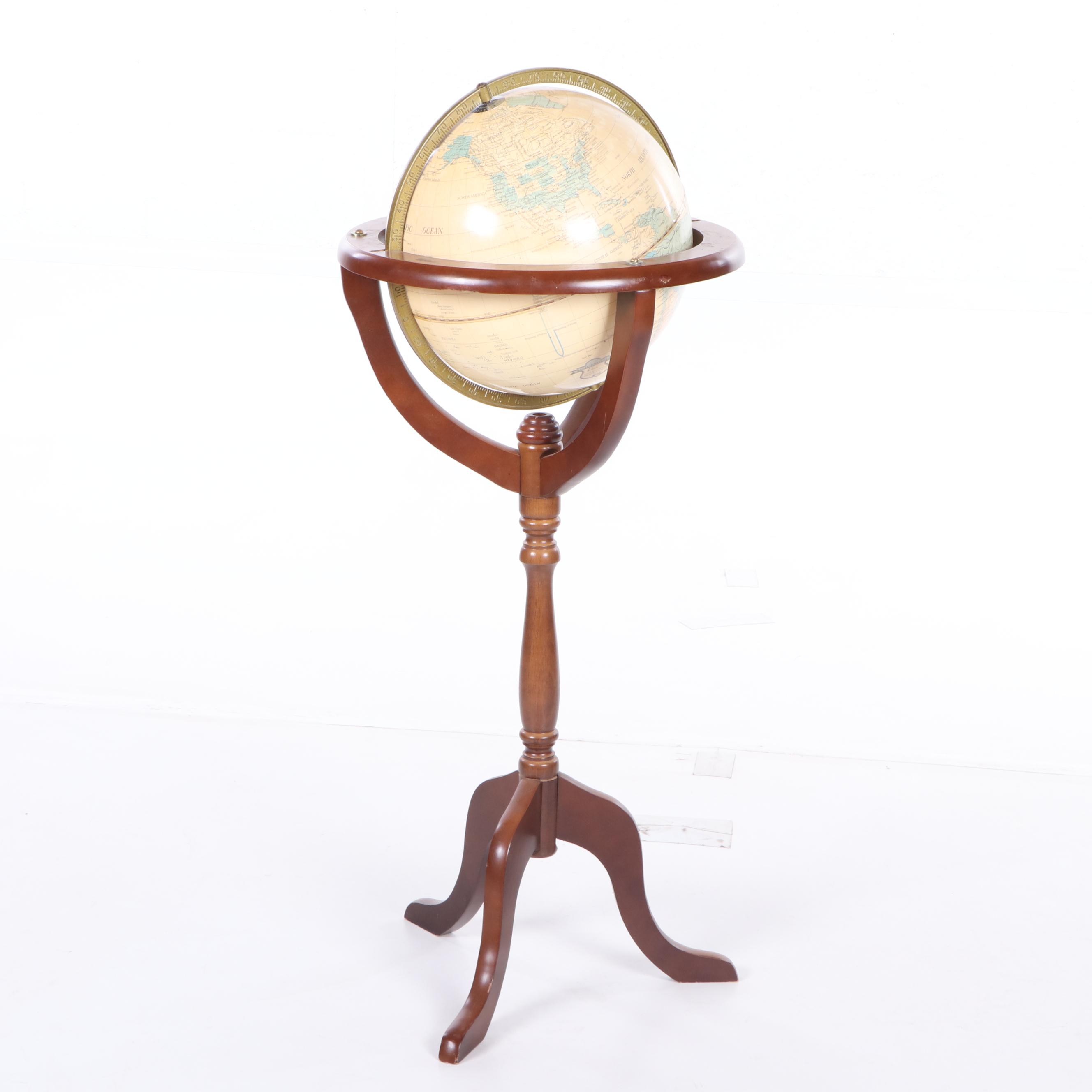 Fucashun World Globe in Wooden Floor Stand