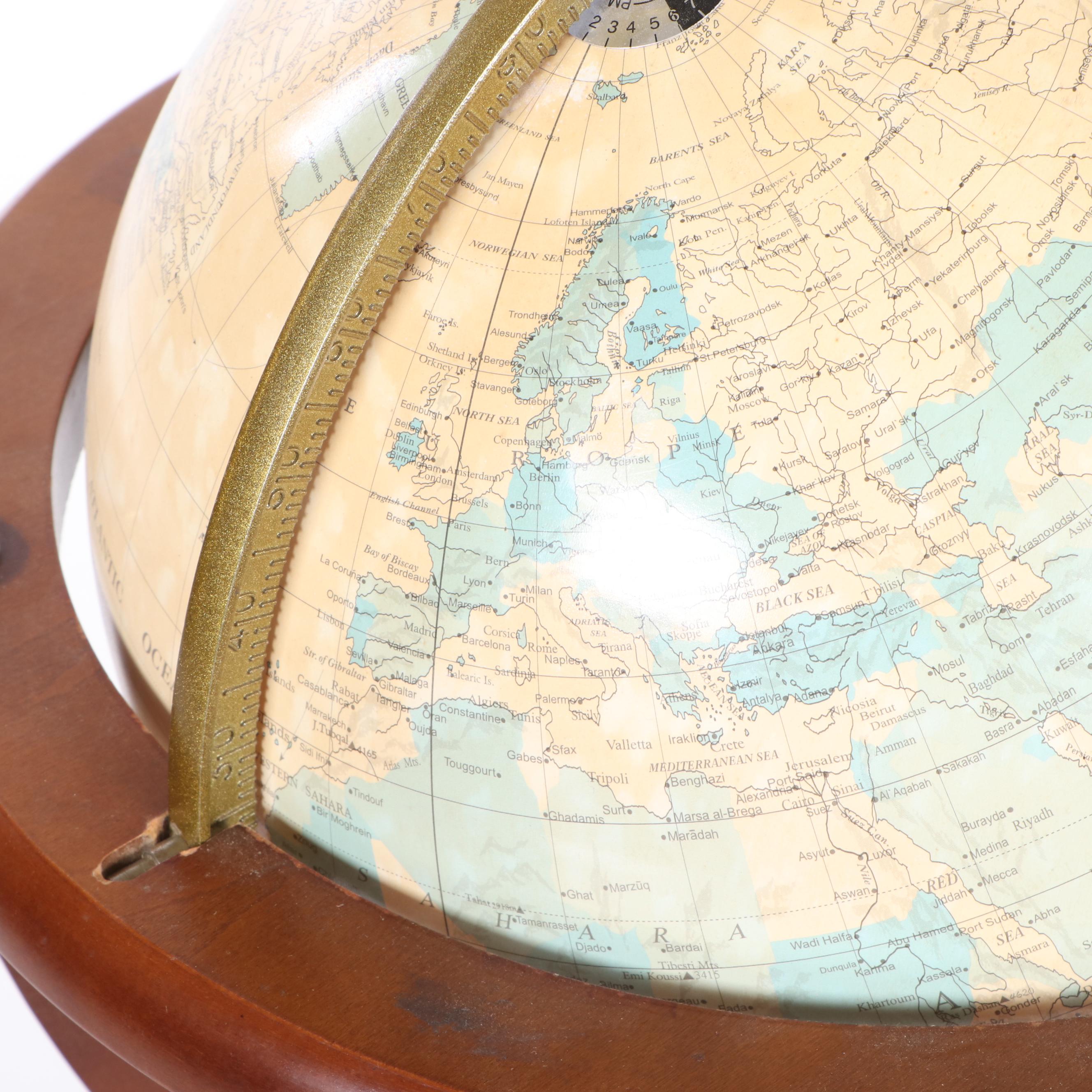 Fucashun World Globe in Wooden Floor Stand
