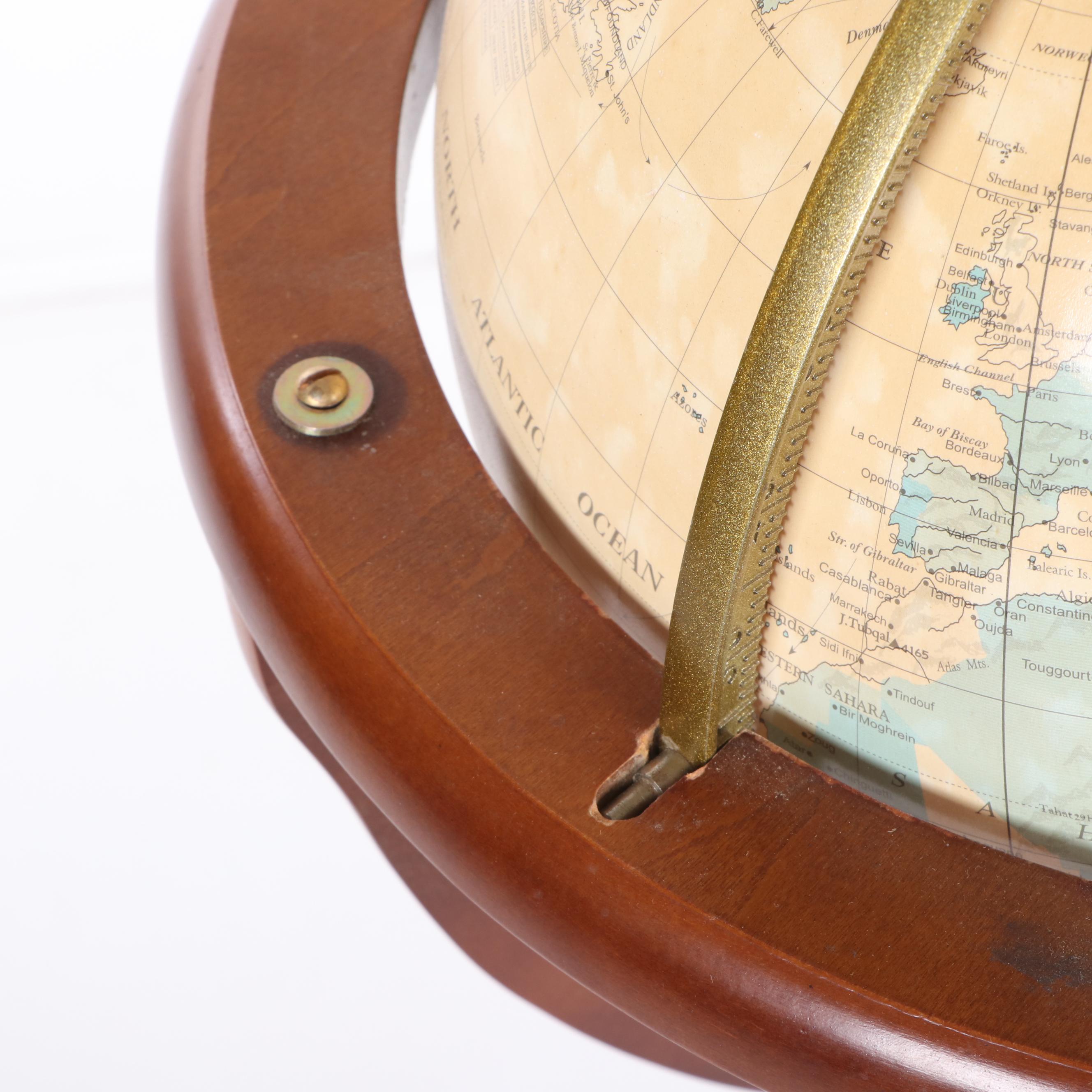 Fucashun World Globe in Wooden Floor Stand