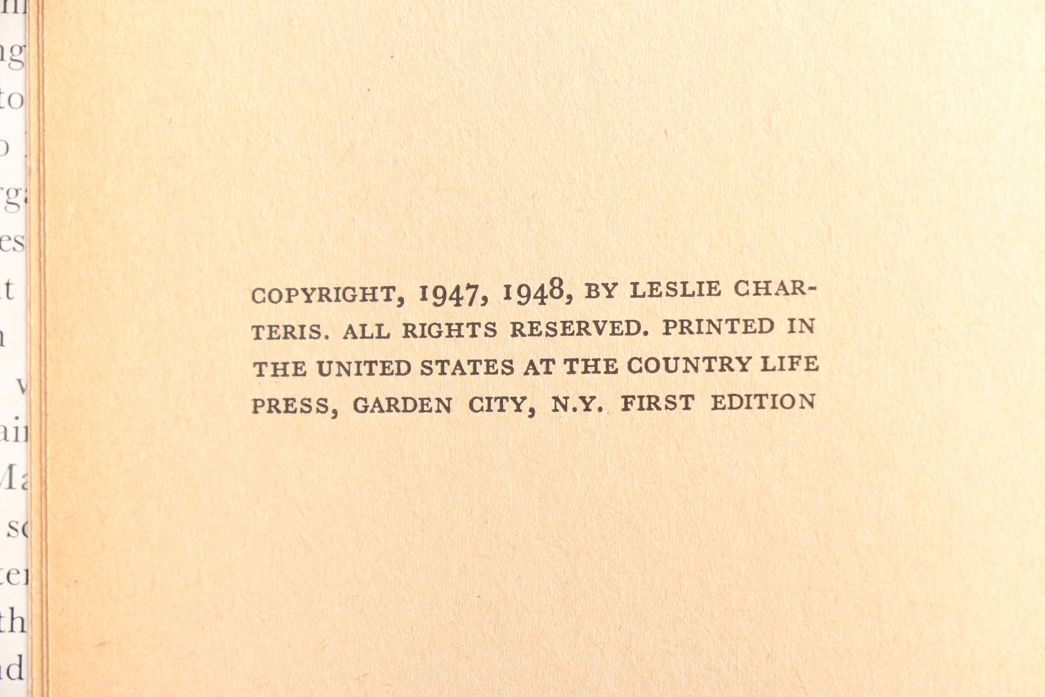 Leslie Charteris "Crime Club" Novels including First Editions