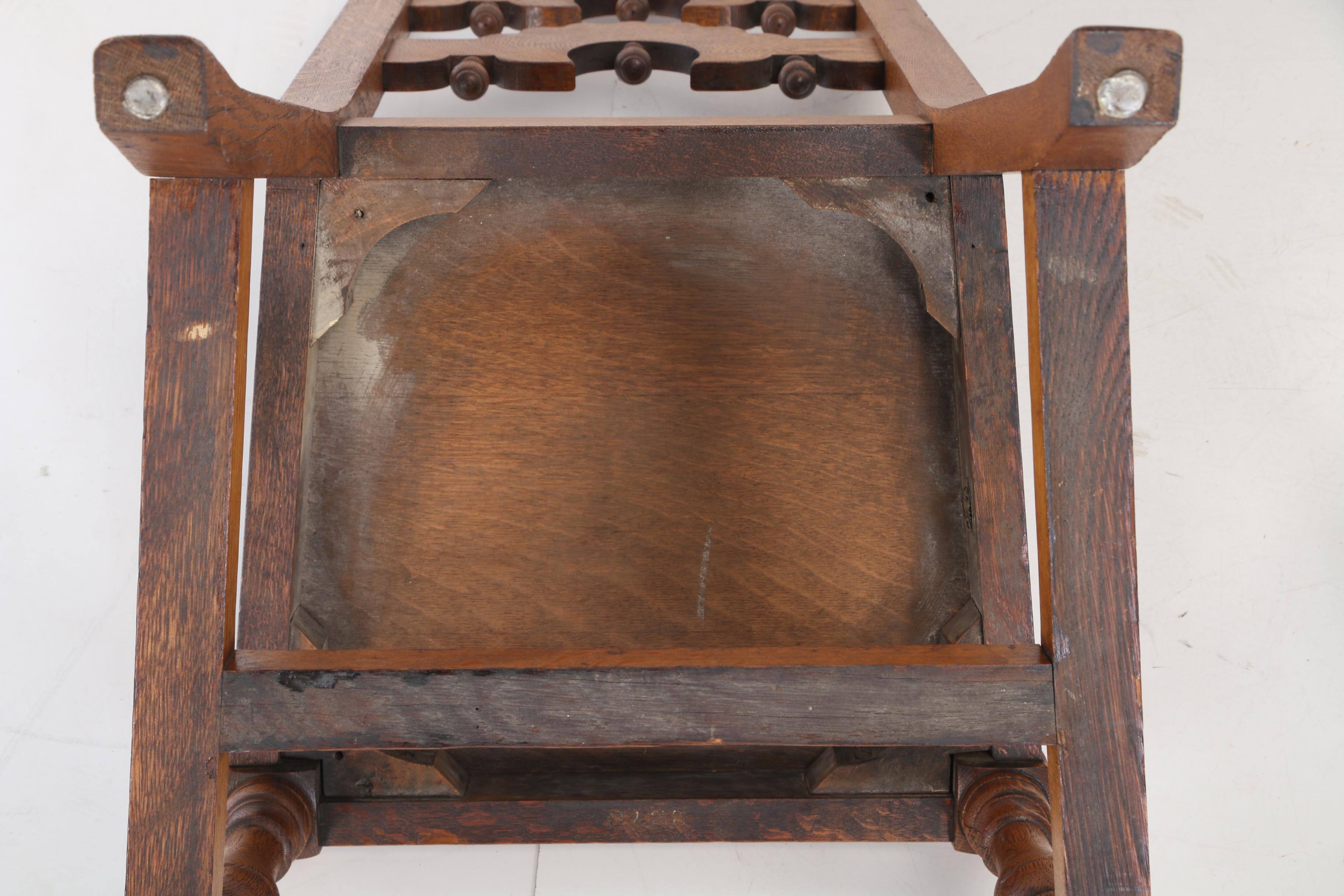 Jacobean Style Oak Draw Leaf Dining Set by Sligh Furniture Co., Early 20th Cent.