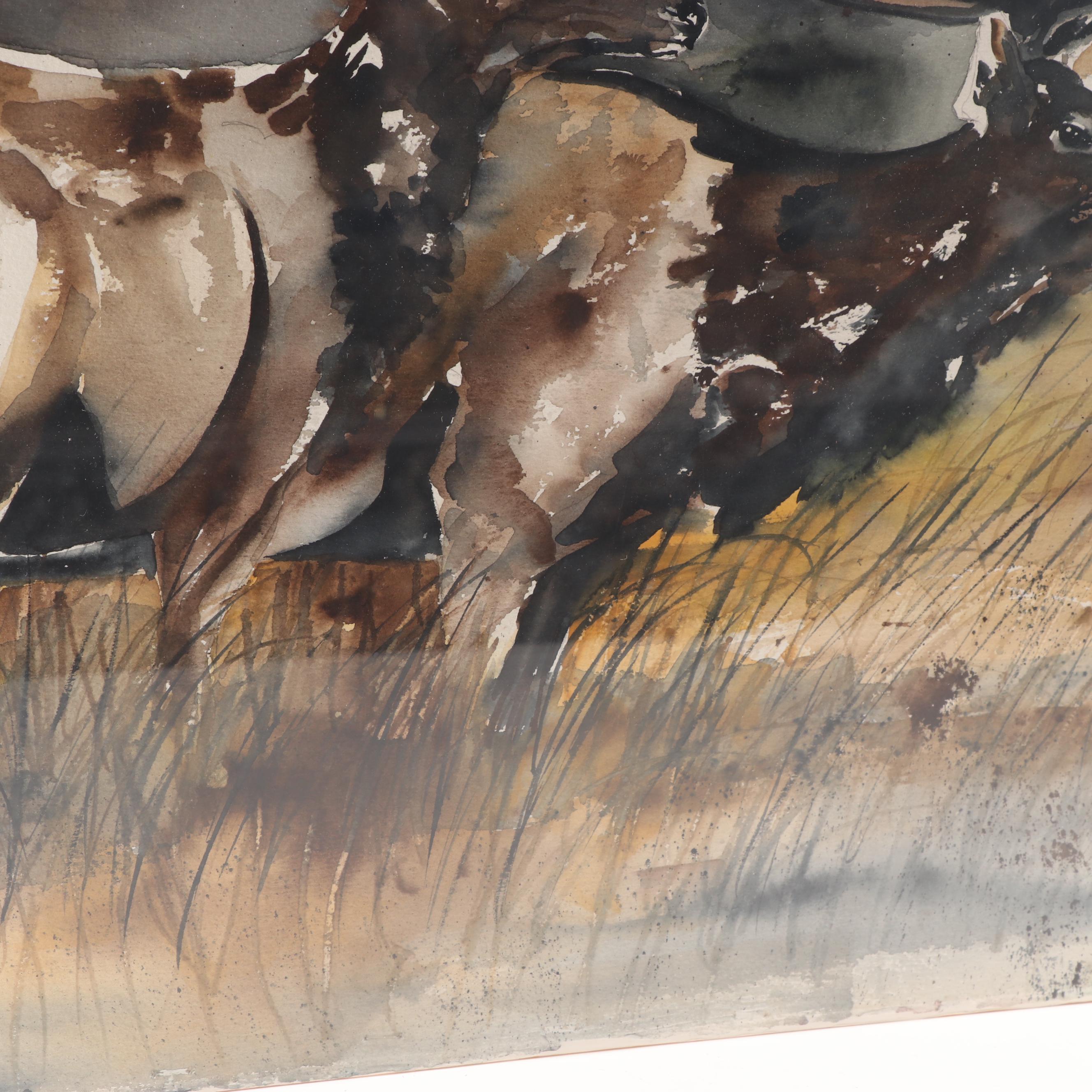 Washington Watercolor Painting of Deer