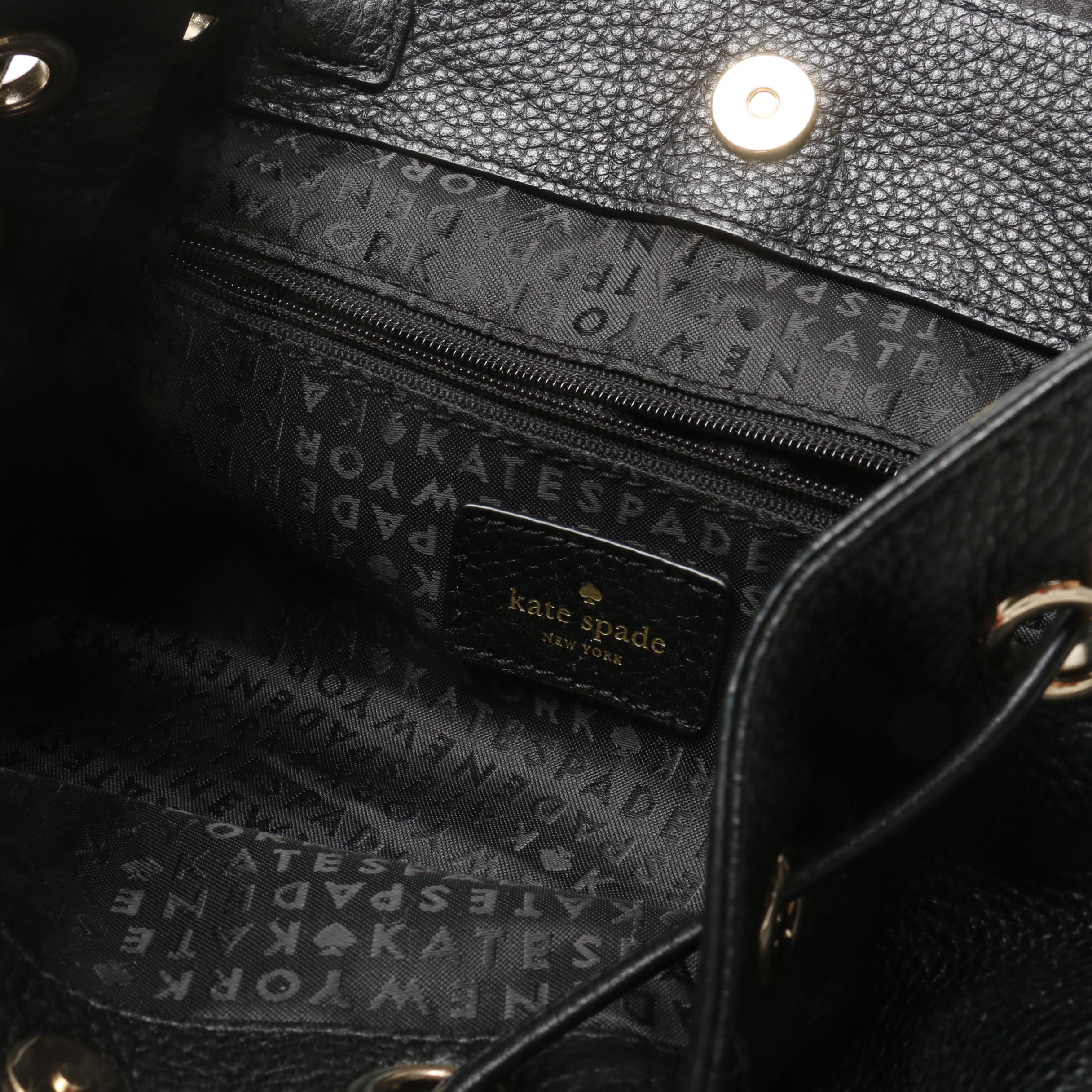 Kate Spade Black Leather Mini Backpack and Tory Burch Chevron Pattern Crossbody