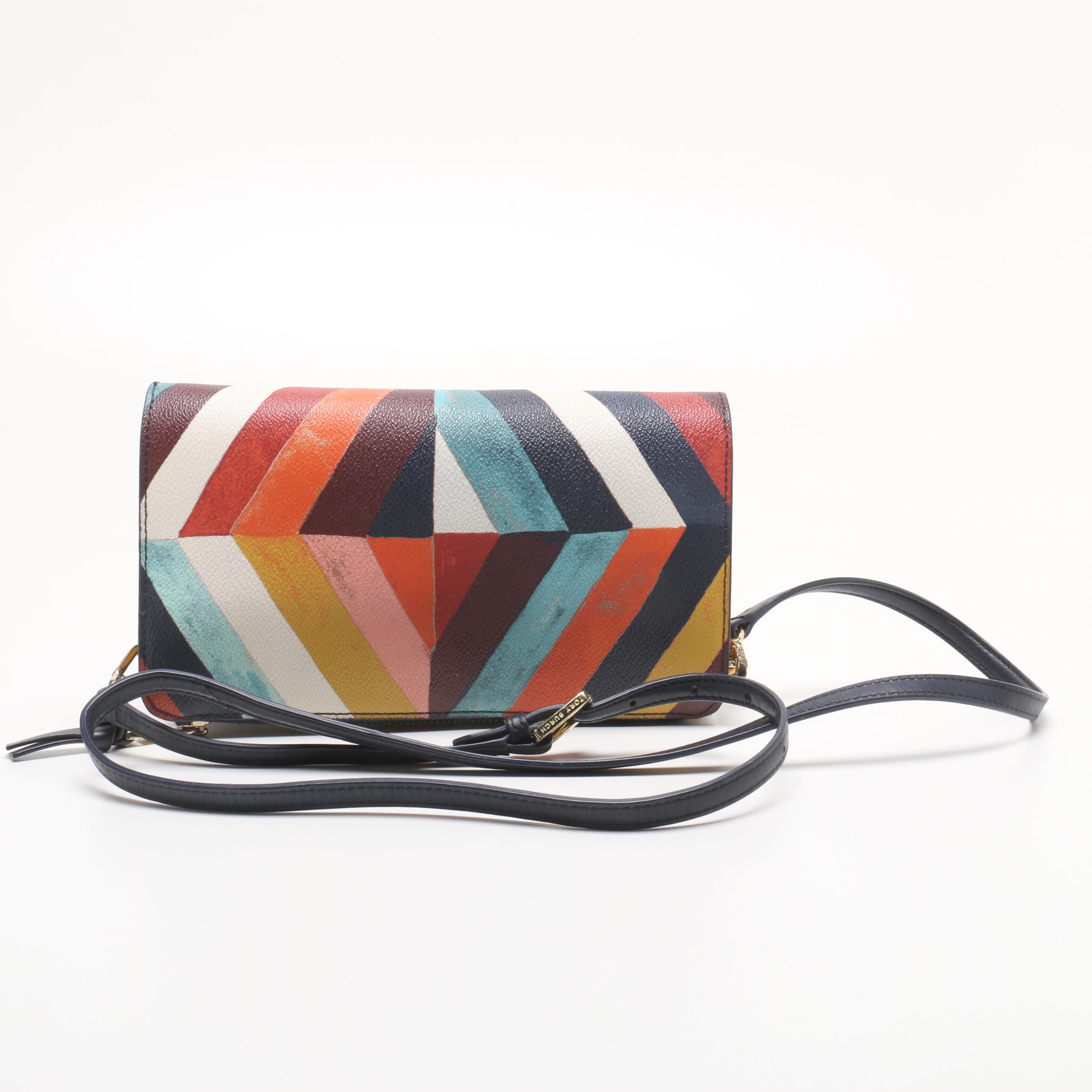 Kate Spade Black Leather Mini Backpack and Tory Burch Chevron Pattern Crossbody