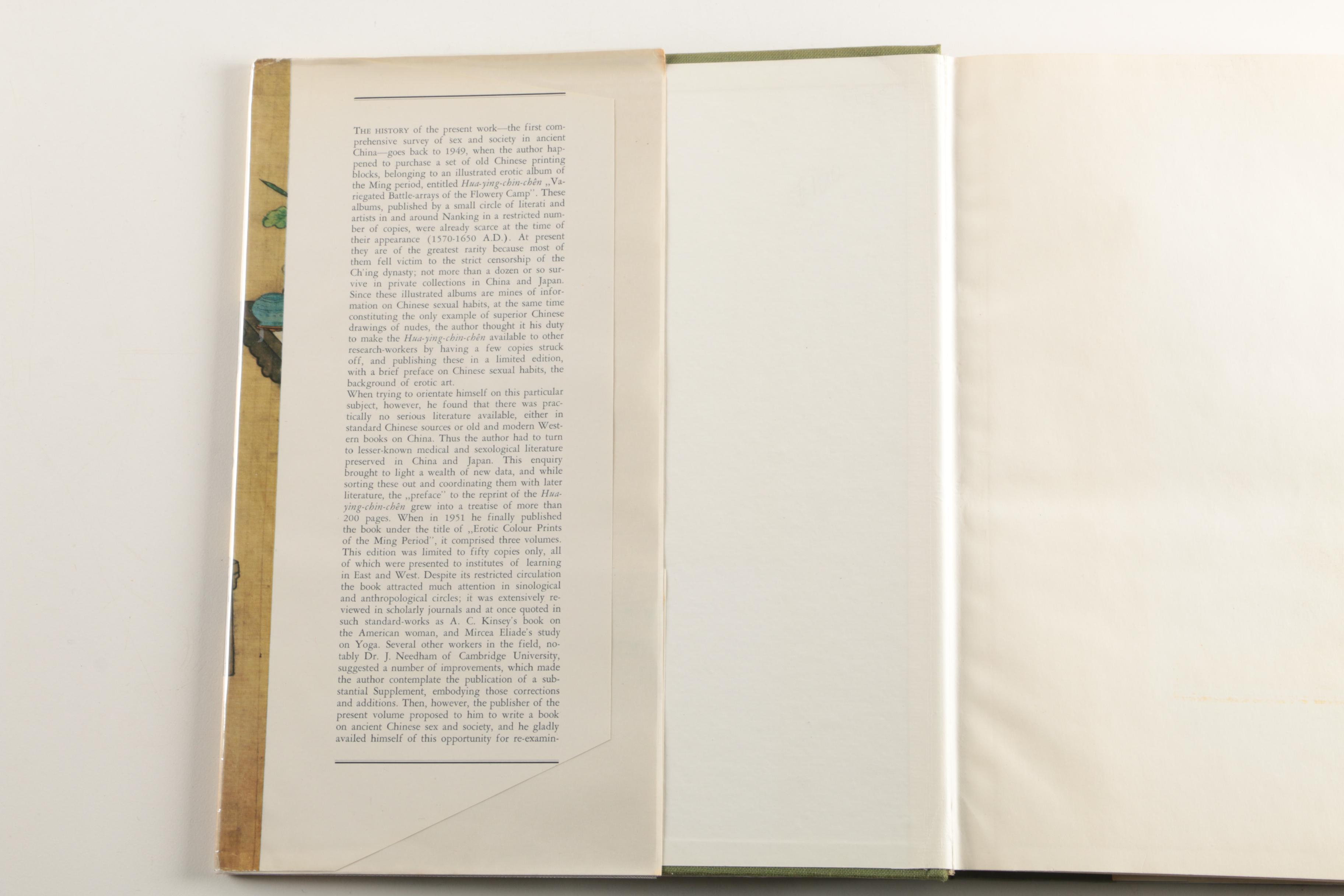 First Edition "Sexual Life in Ancient China" by R.H. Van Gulik