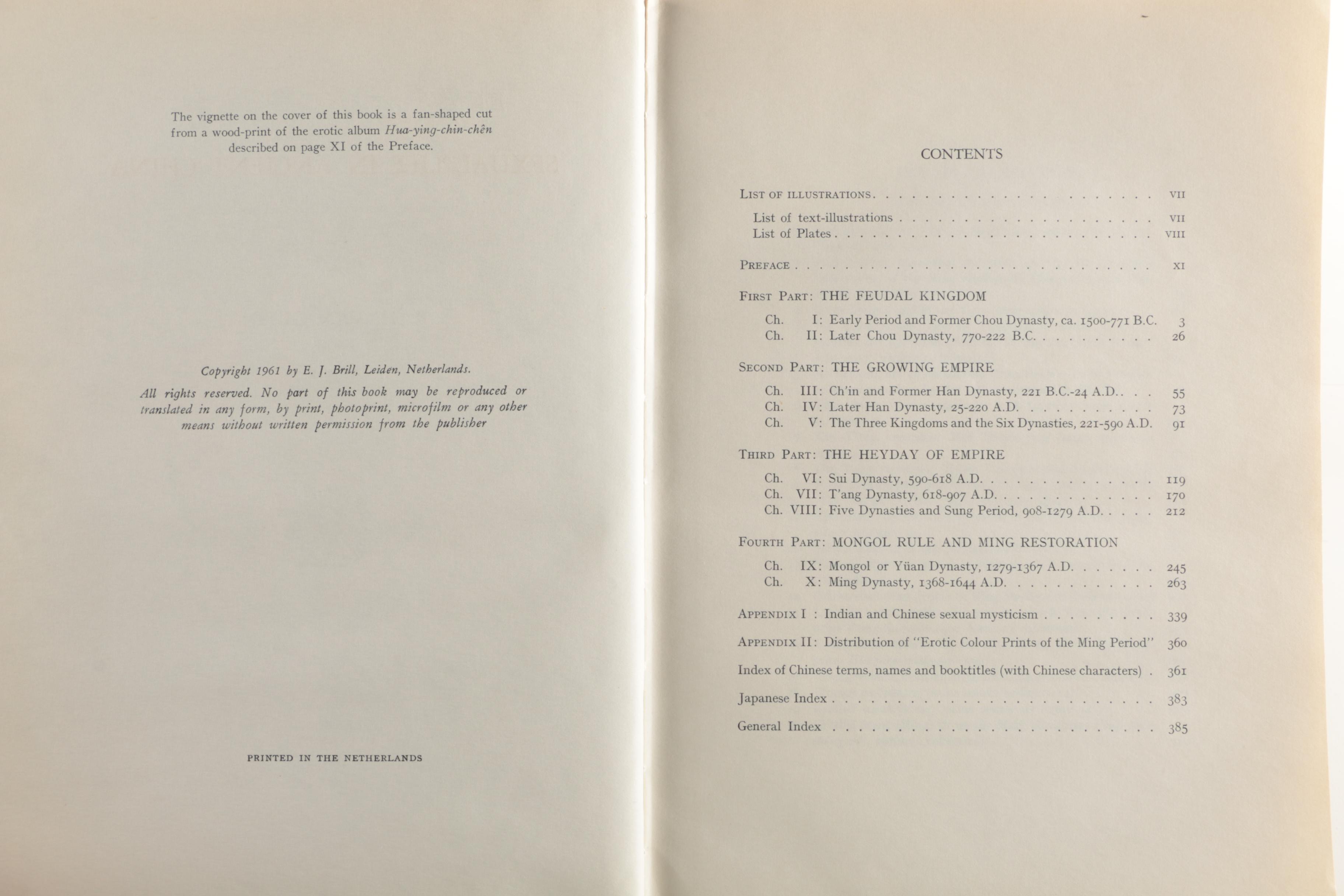 First Edition "Sexual Life in Ancient China" by R.H. Van Gulik