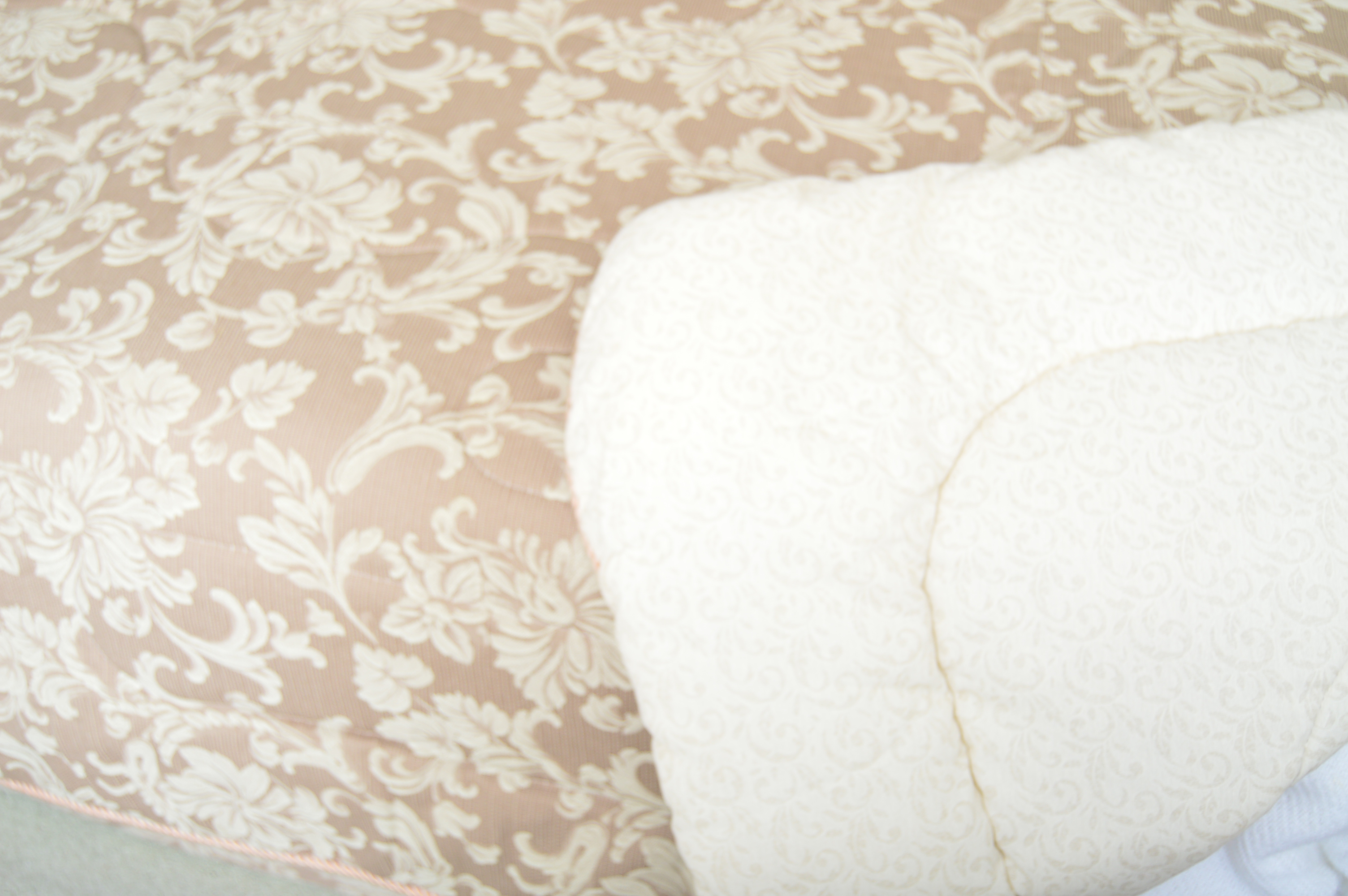 Henredon French Provincial Style King-Sized Headboard with Bed Coverlet Set