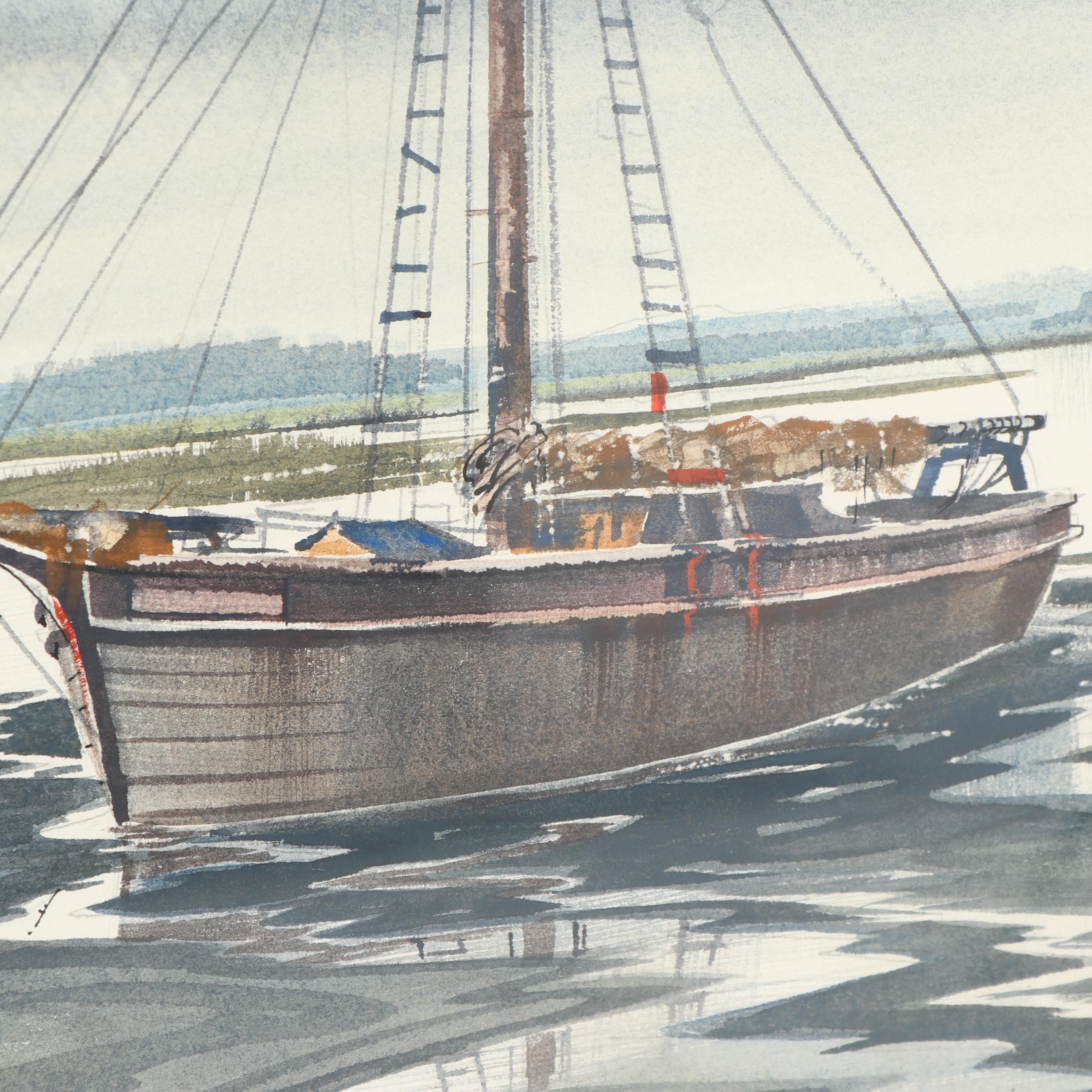 A. C. Gentry 1981 Nautical Watercolor Painting
