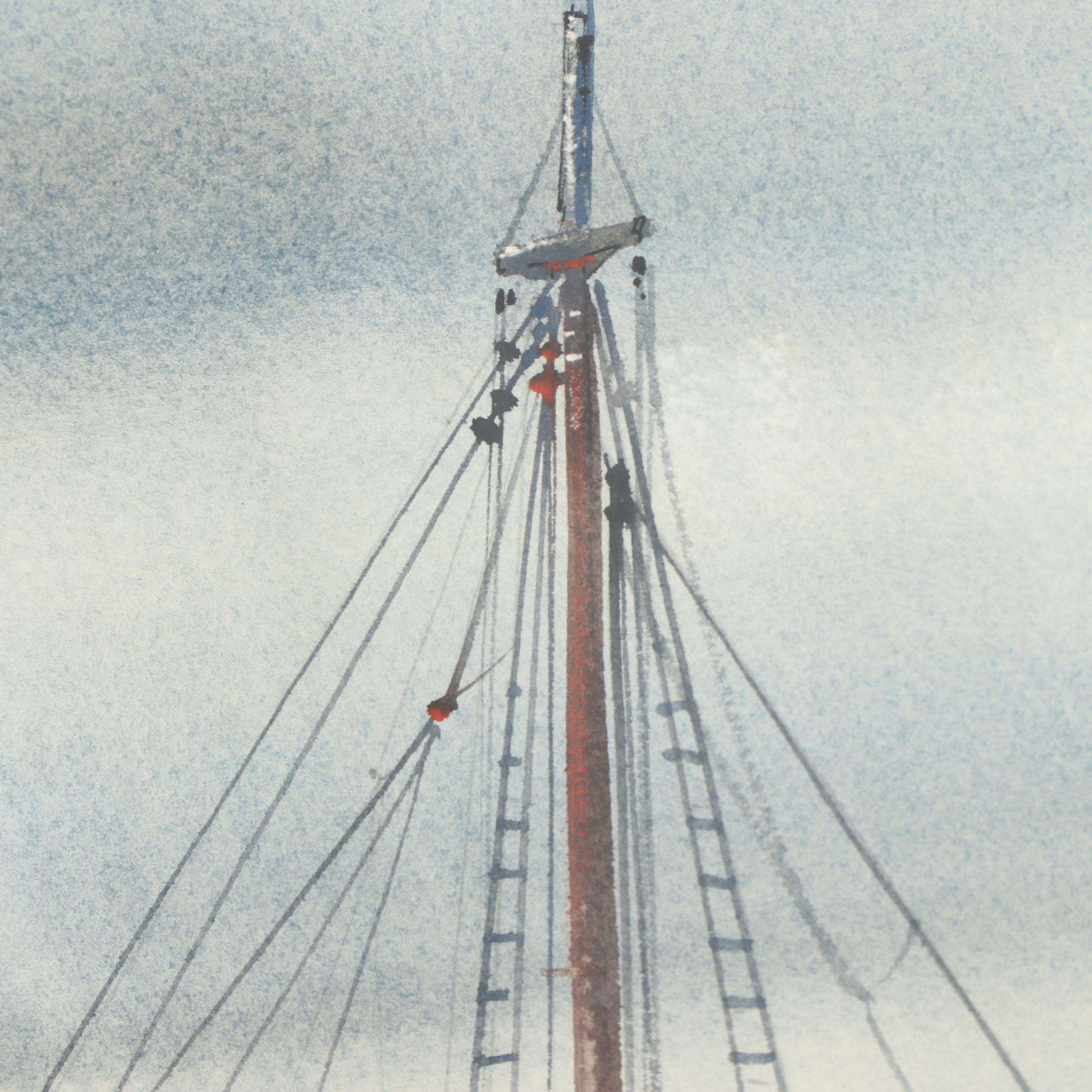 A. C. Gentry 1981 Nautical Watercolor Painting