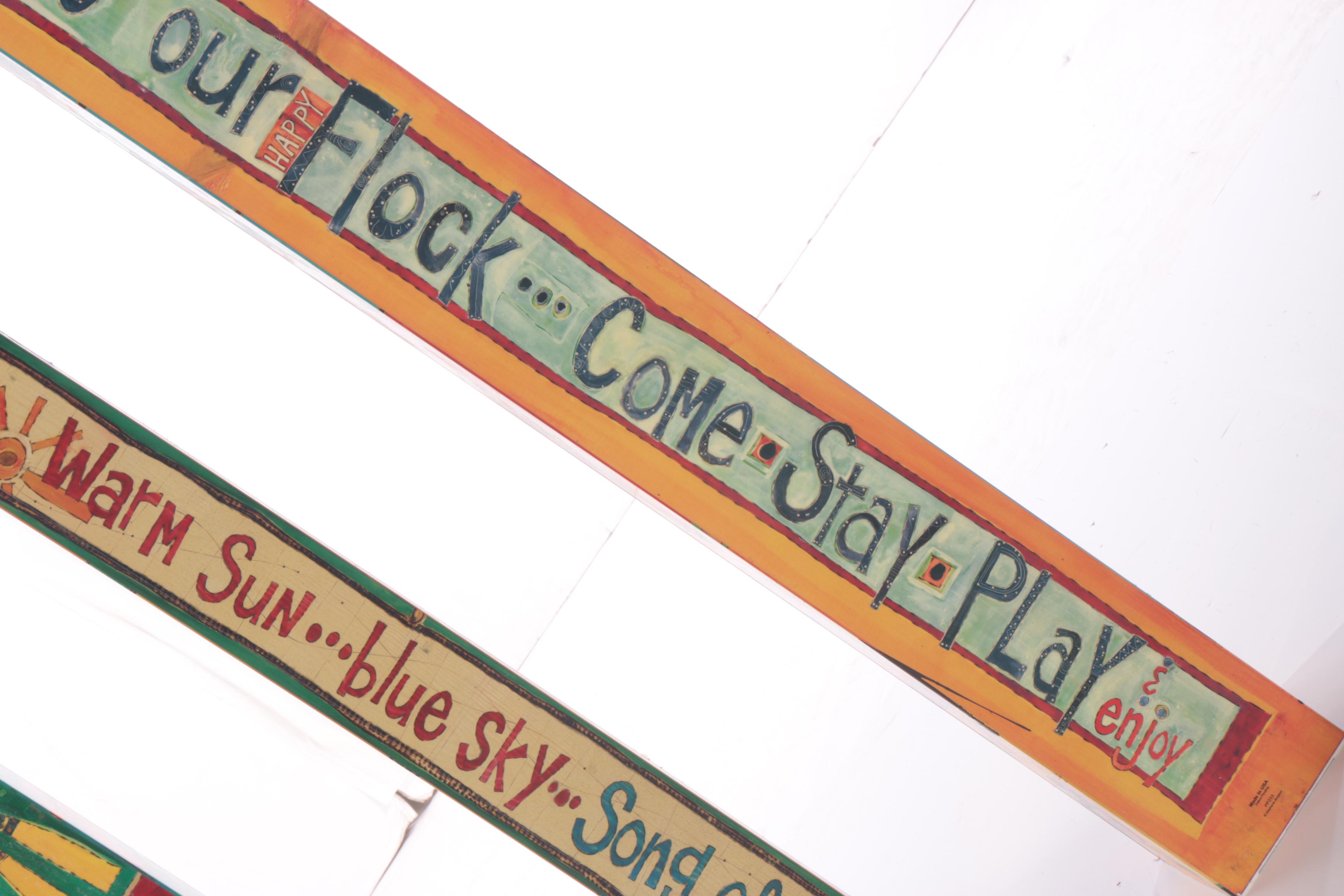 Studio M Garden Art Poles Featuring "Feed the Birds" and "Plant Happiness"