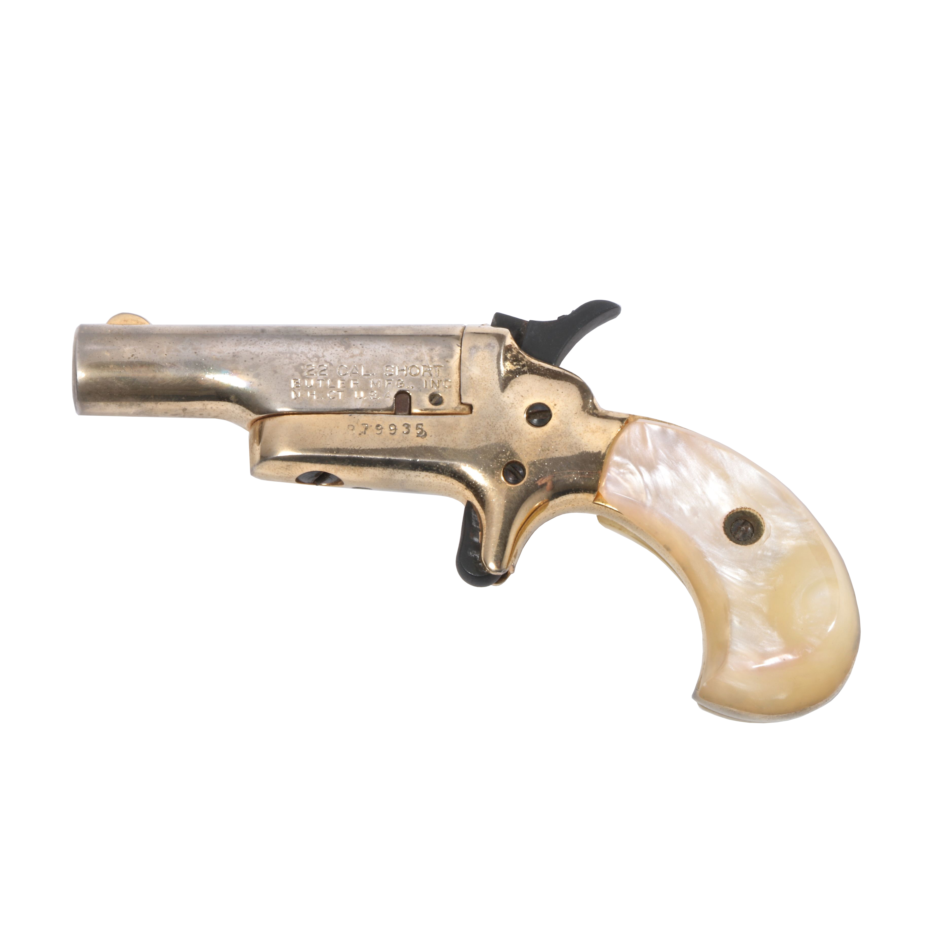 Pair of Butler Single Shot Derringer Type .22 Short Pistols in Presentation Case