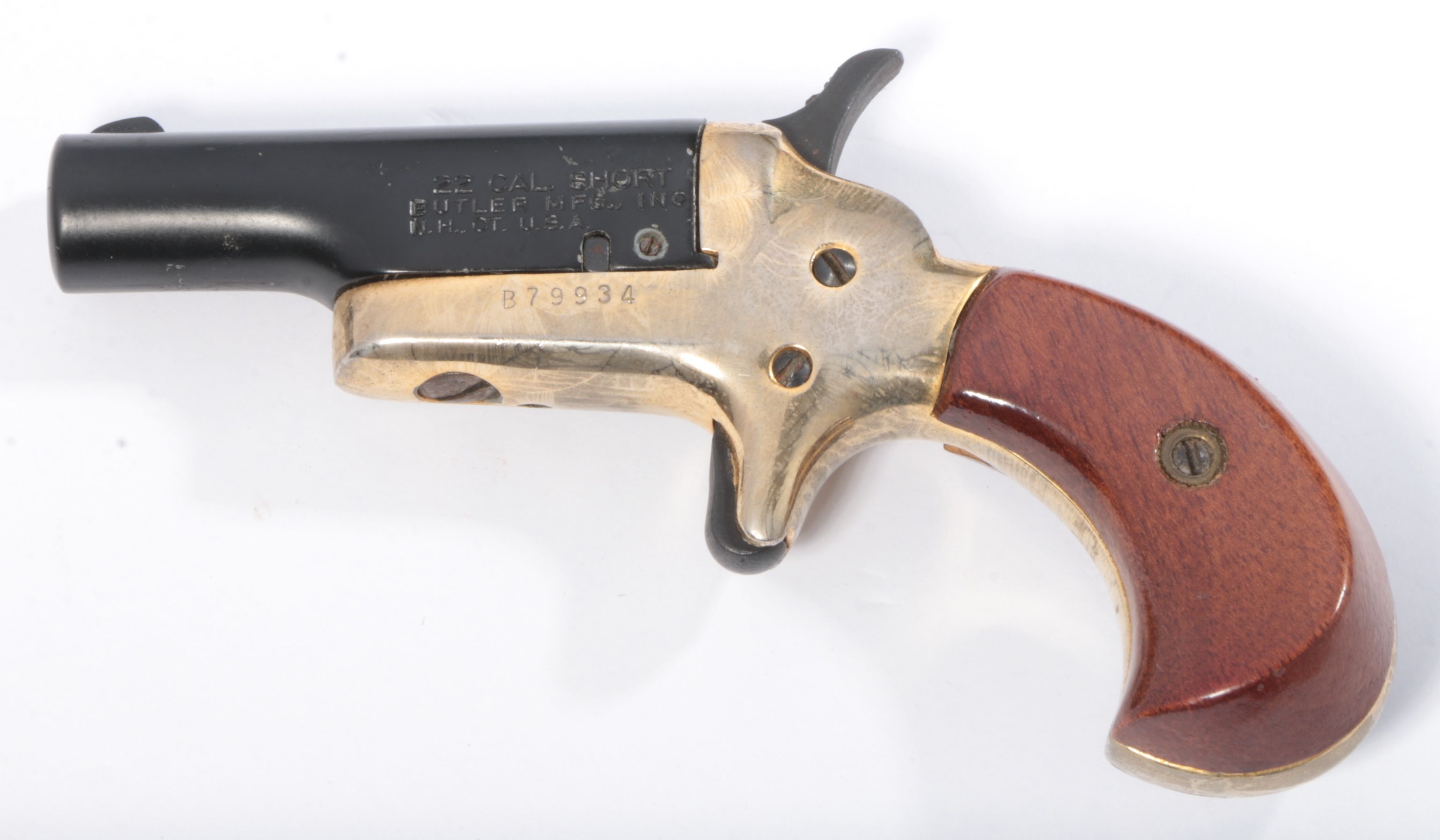 Pair of Butler Single Shot Derringer Type .22 Short Pistols in Presentation Case