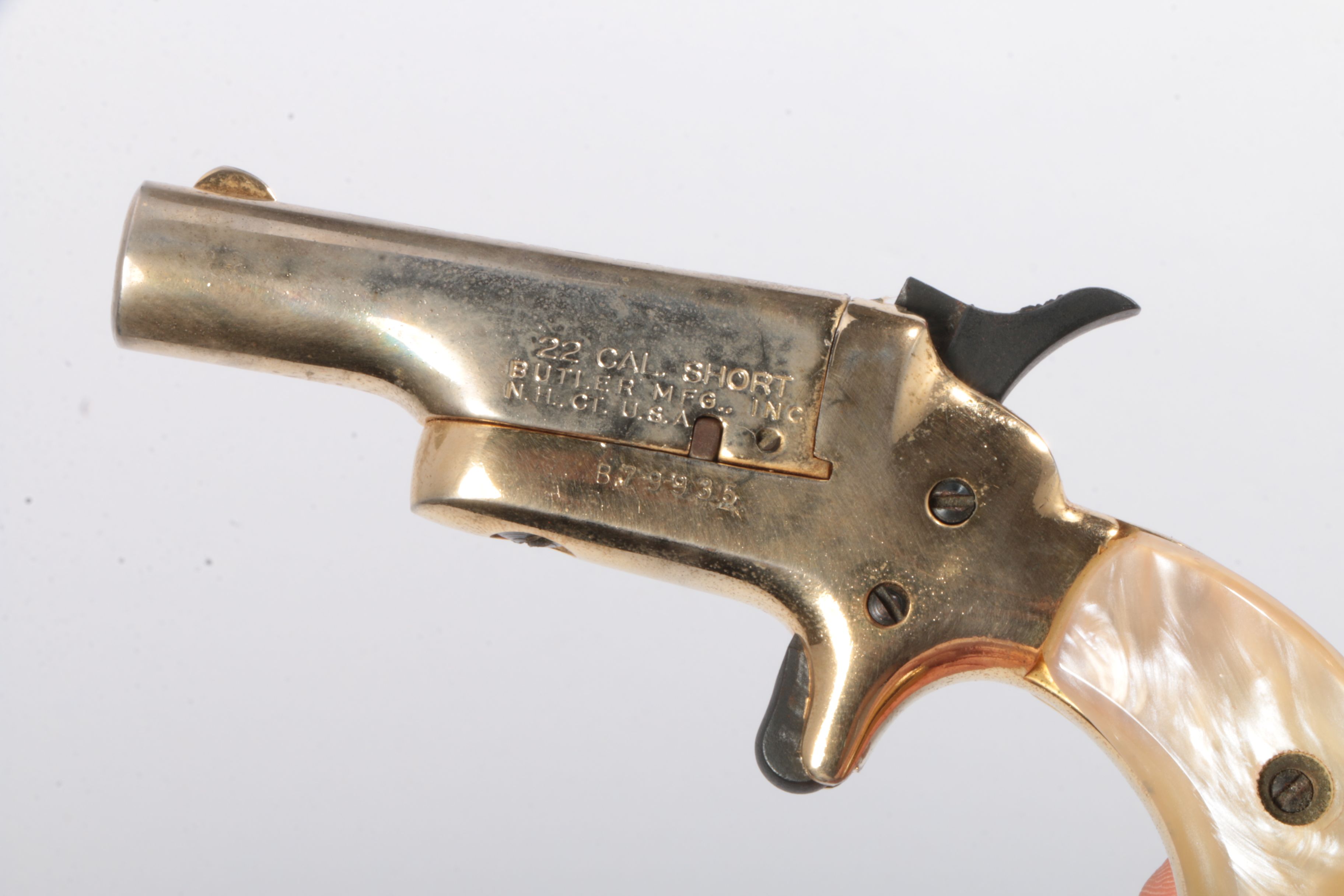 Pair of Butler Single Shot Derringer Type .22 Short Pistols in Presentation Case