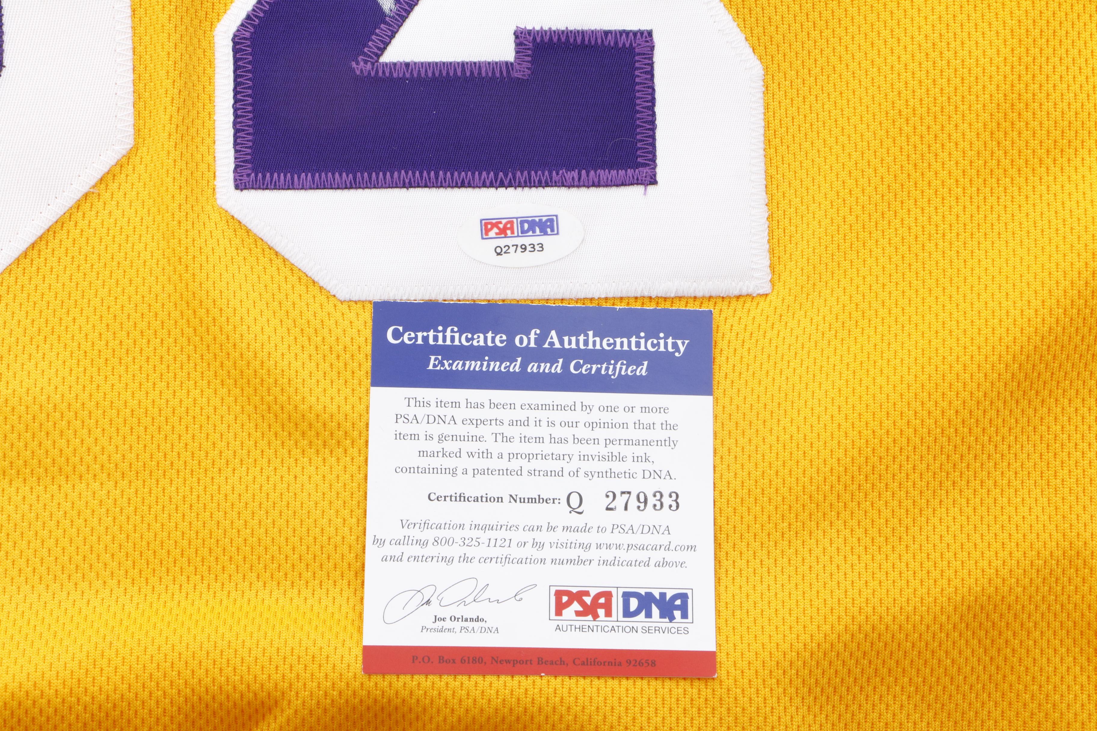 Magic Johnson Signed Lakers Jersey  COA