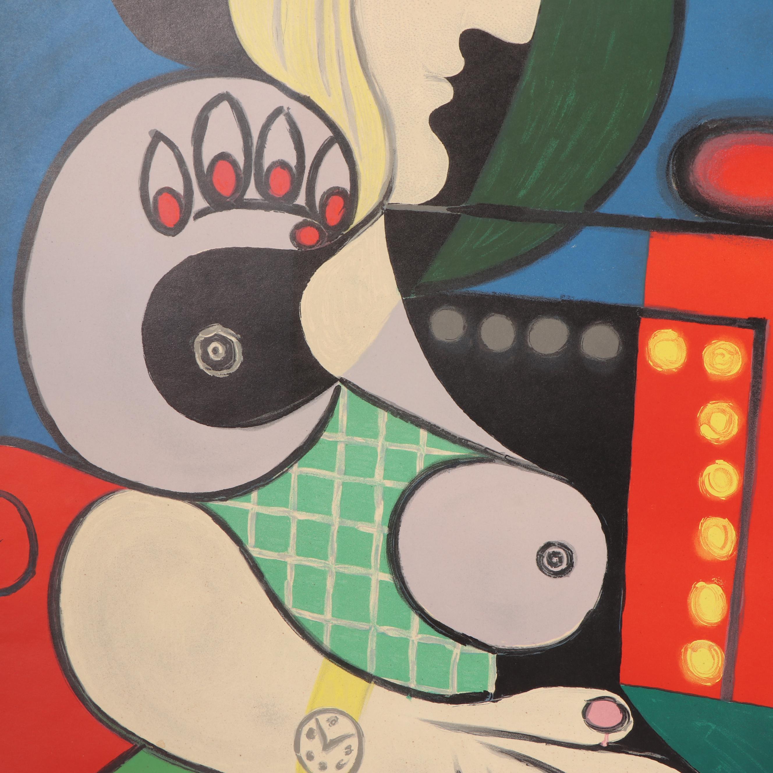 Henri Deschamps Lithograph after Pablo Picasso "Seated Woman With Wrist Watch"