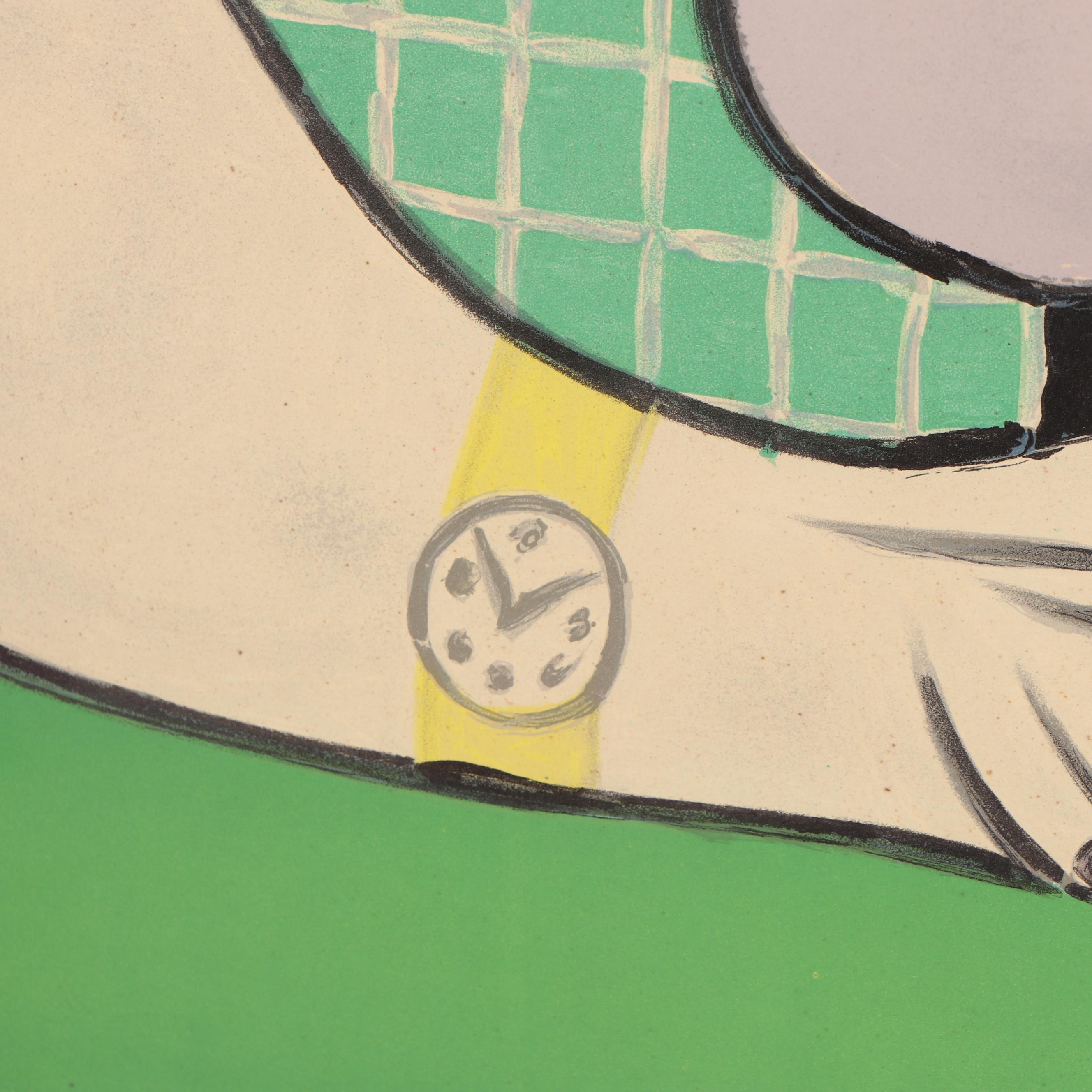 Henri Deschamps Lithograph after Pablo Picasso "Seated Woman With Wrist Watch"