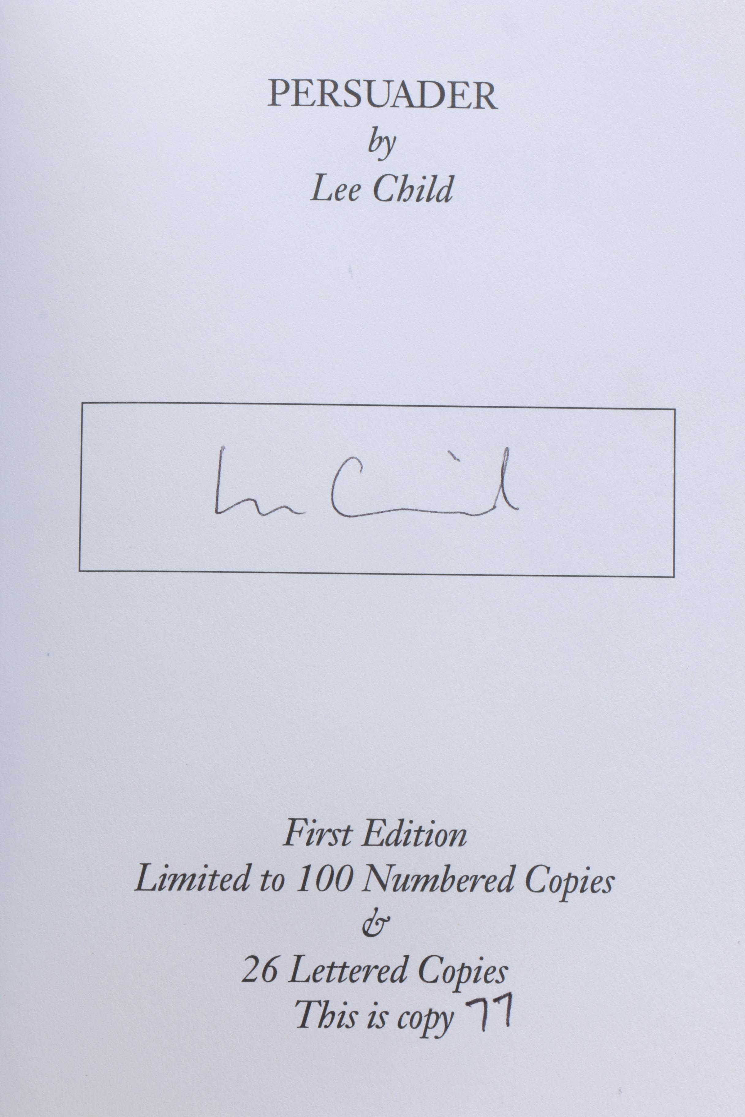 Signed Limited Edition Lee Child Books Published by The Mysterious Bookshop