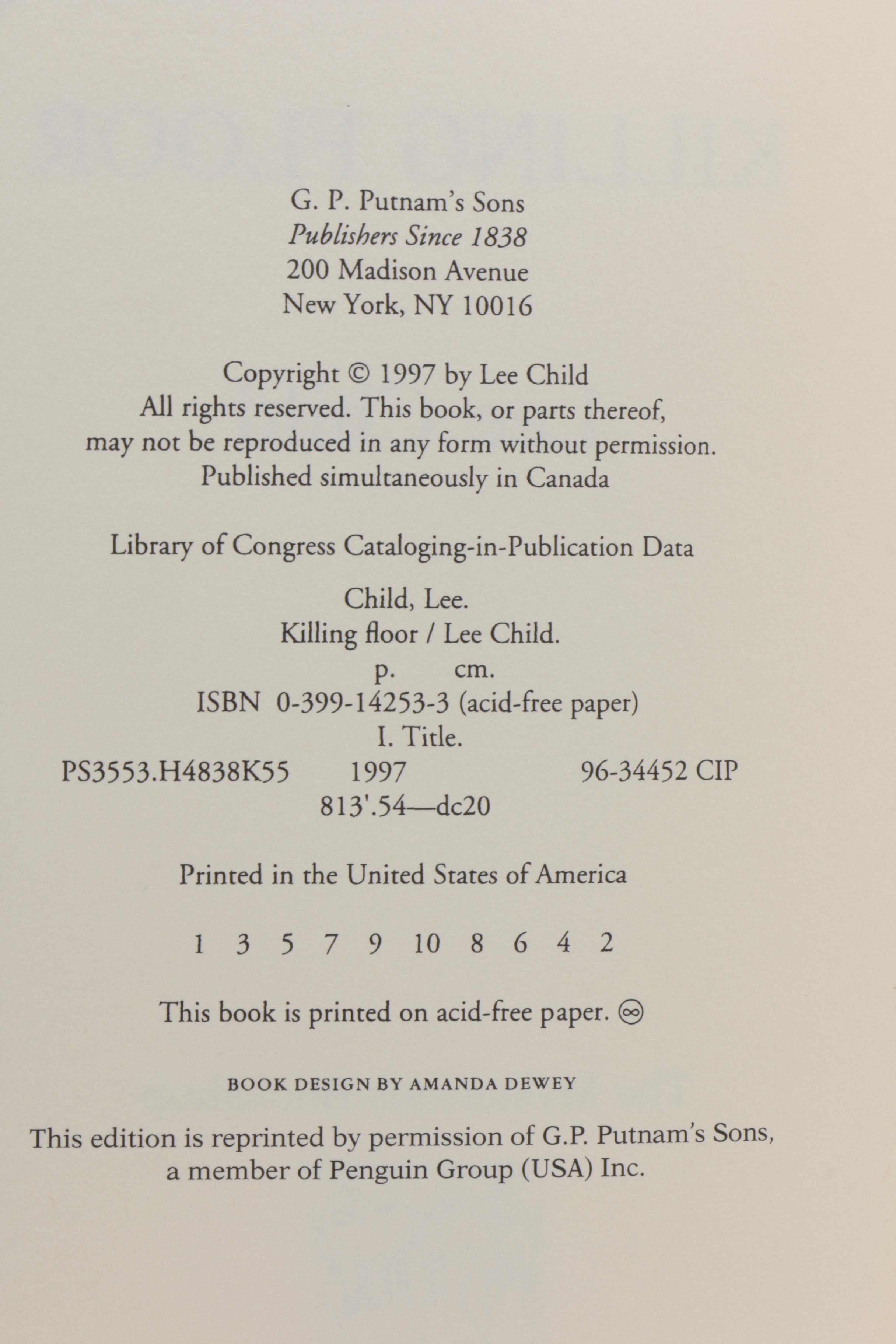 Signed Limited Edition Lee Child Books Published by The Mysterious Bookshop