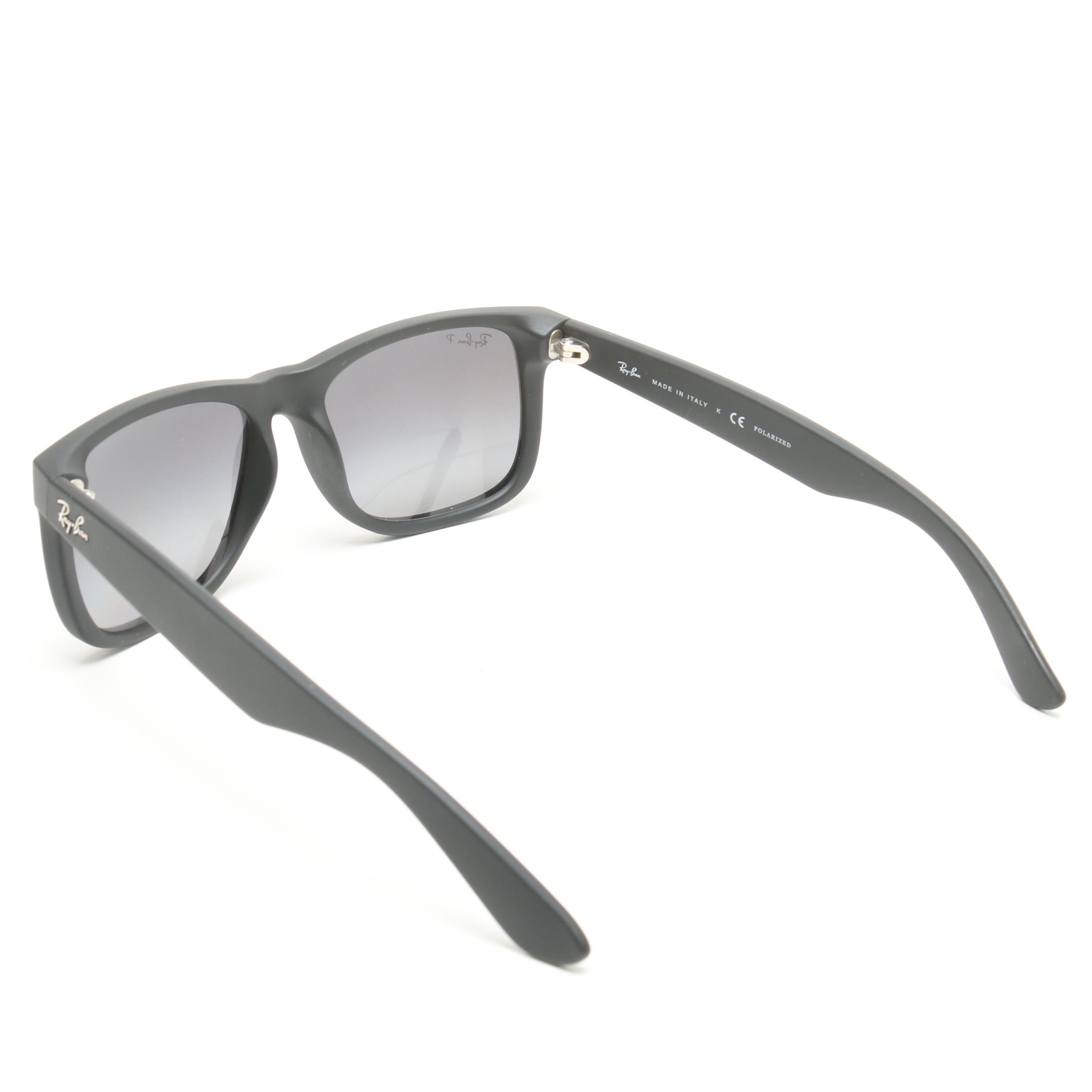 Ray-Ban Black Justin Polarized Sunglasses with Case, Made in Italy
