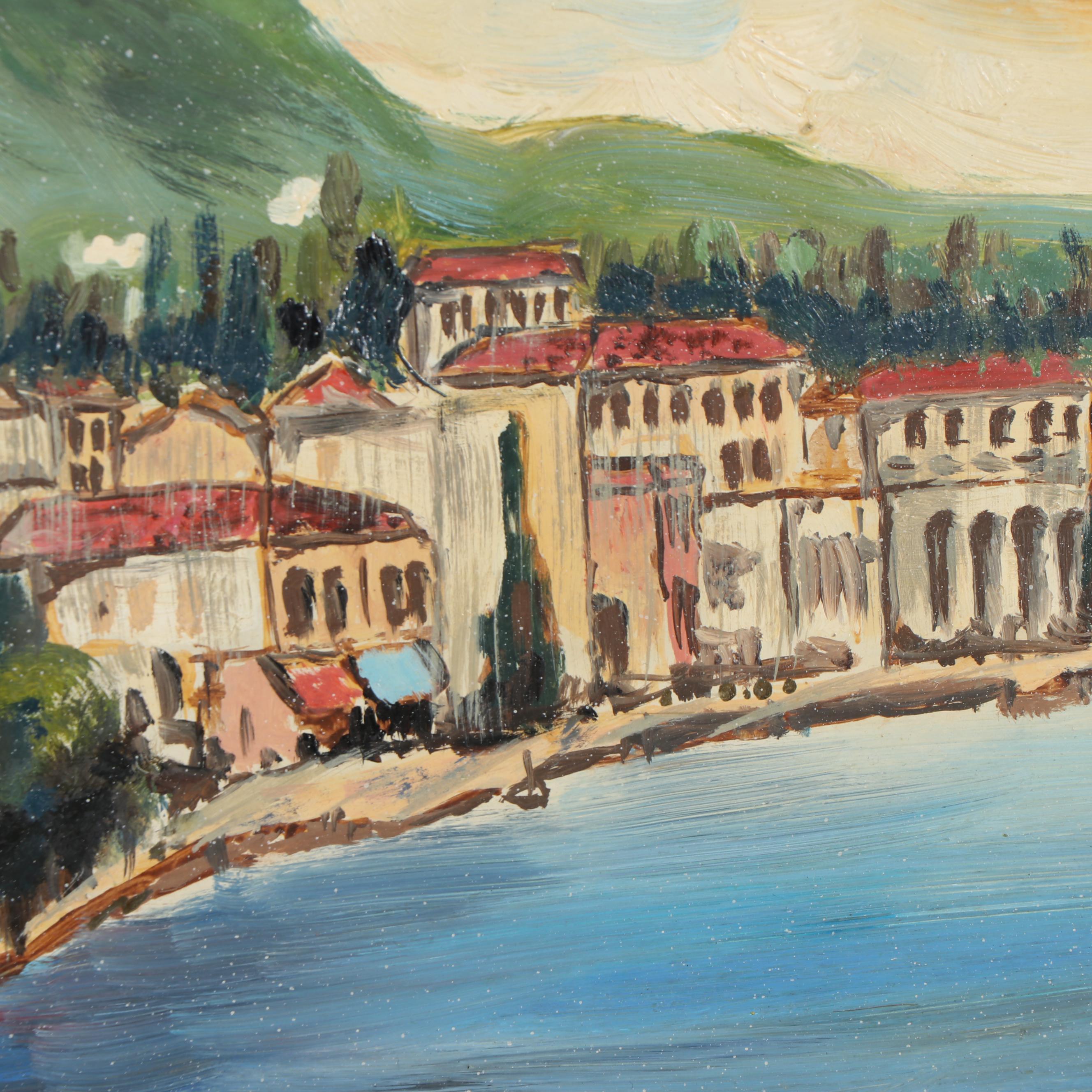 D. A. Thomsom Oil Painting of Seaside City