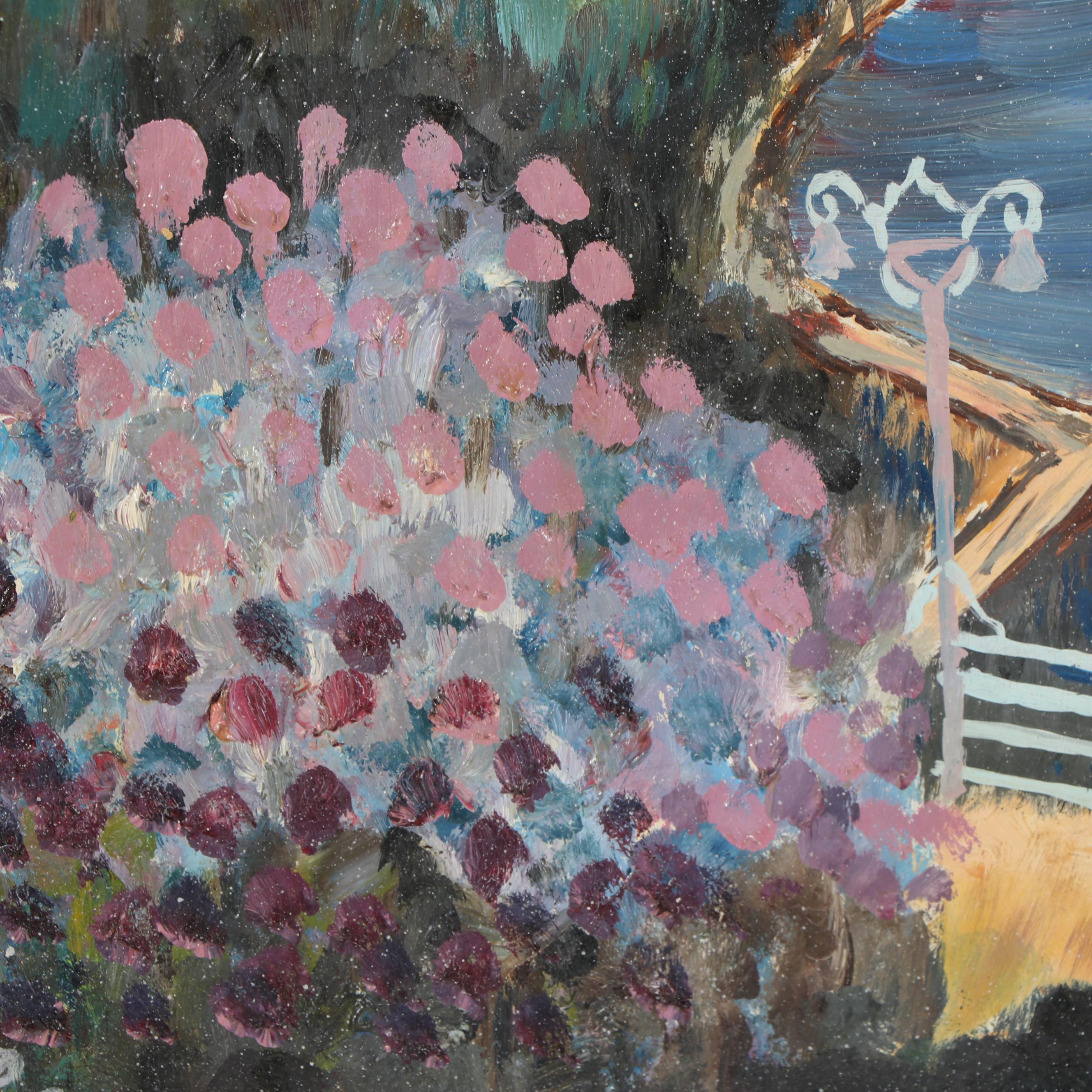 D. A. Thomsom Oil Painting of Seaside City