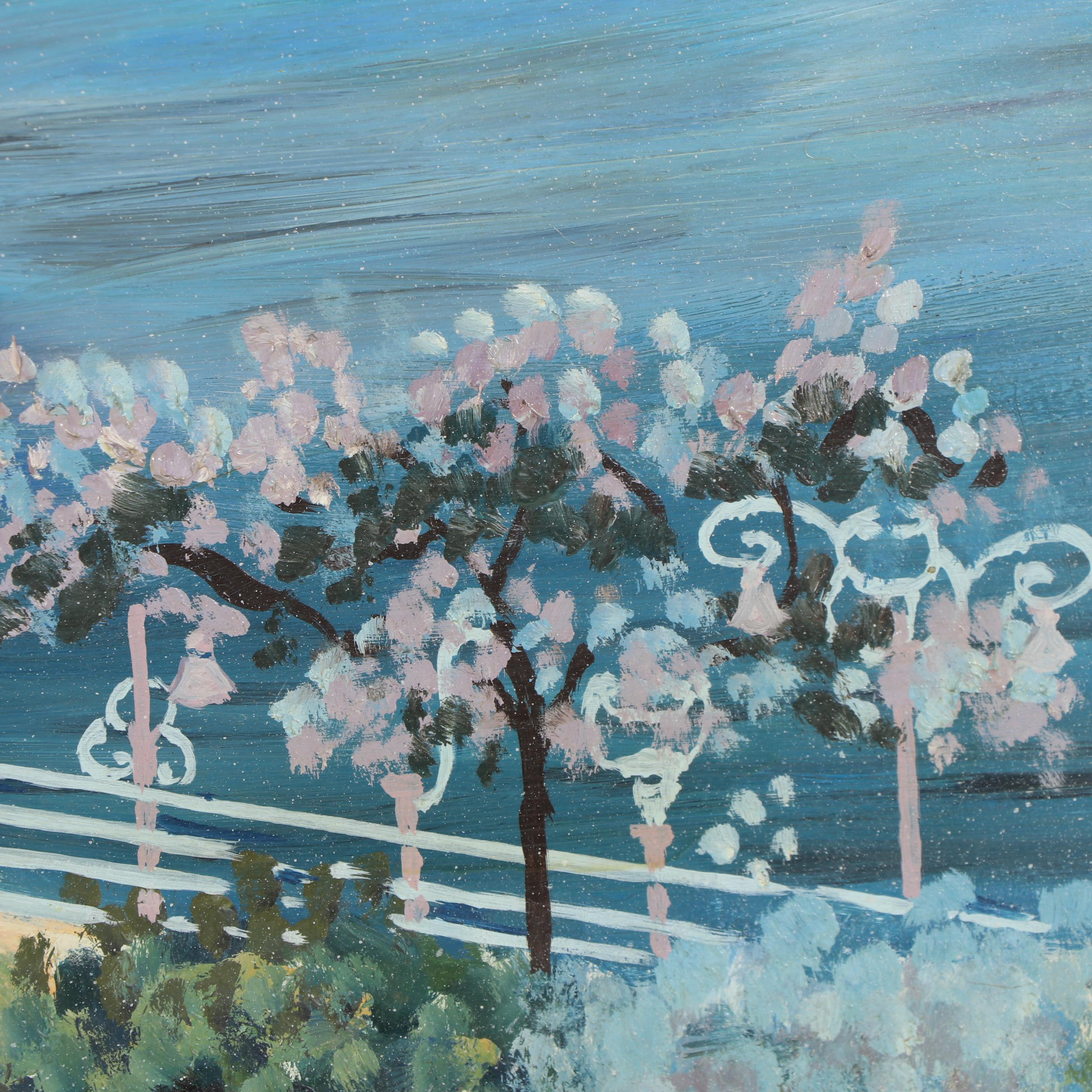 D. A. Thomsom Oil Painting of Seaside City